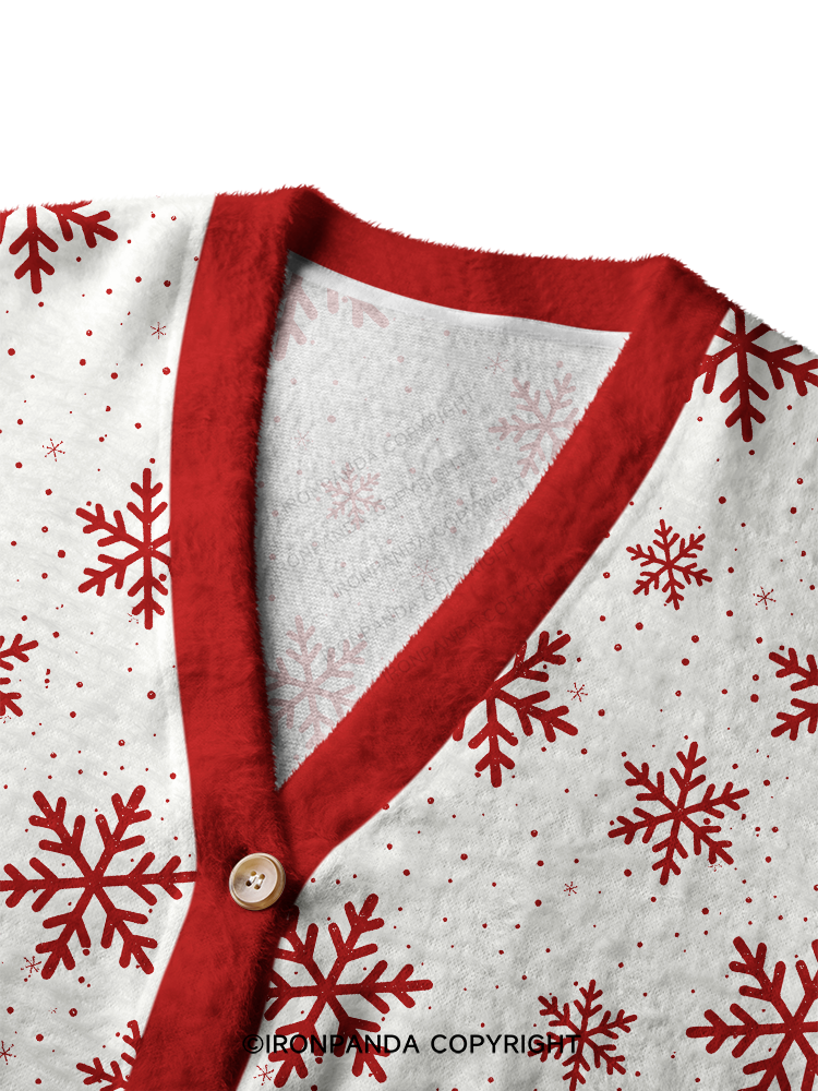 STRENGTH TRAINING CHRISTMAS SNOWFLAKE Crop Ugly Cardigan Sweater