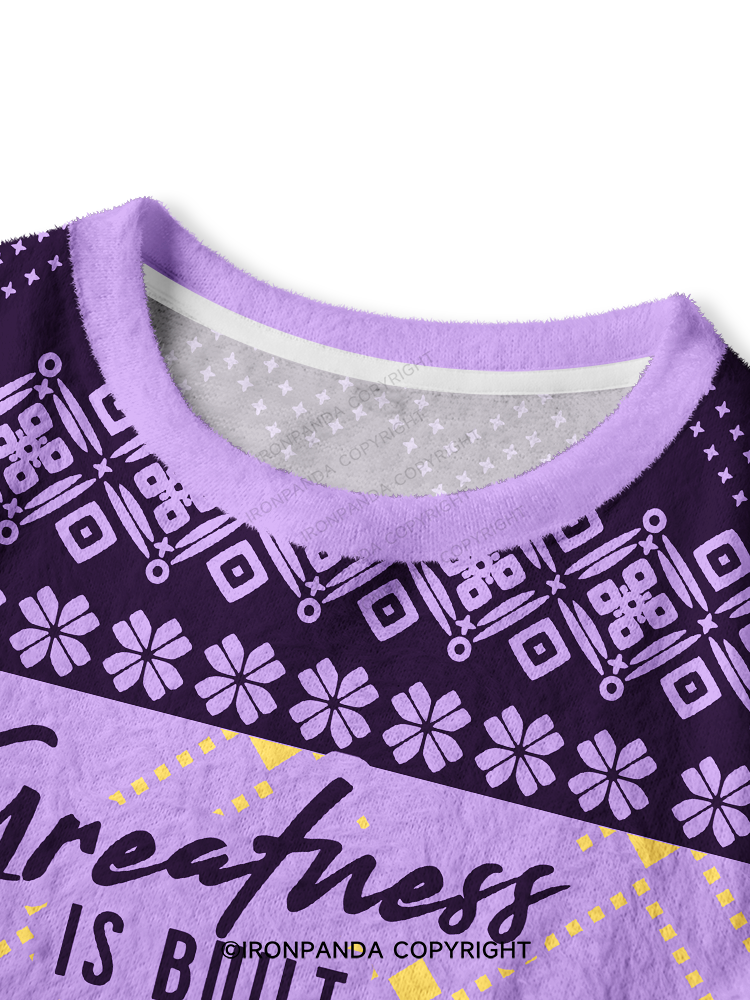 Greatness IS BUILT ONE REP AT A TIME Crop Ugly Sweater