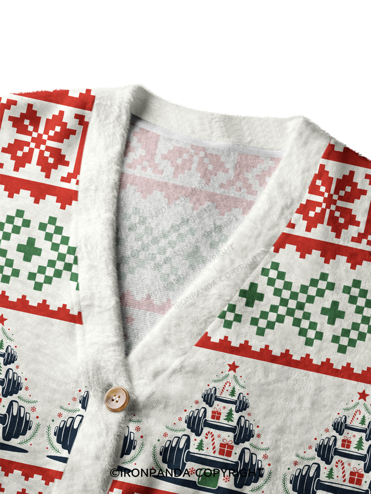 Merry Liftmas Funny Christmas Gym Ugly Cardigan Sweater