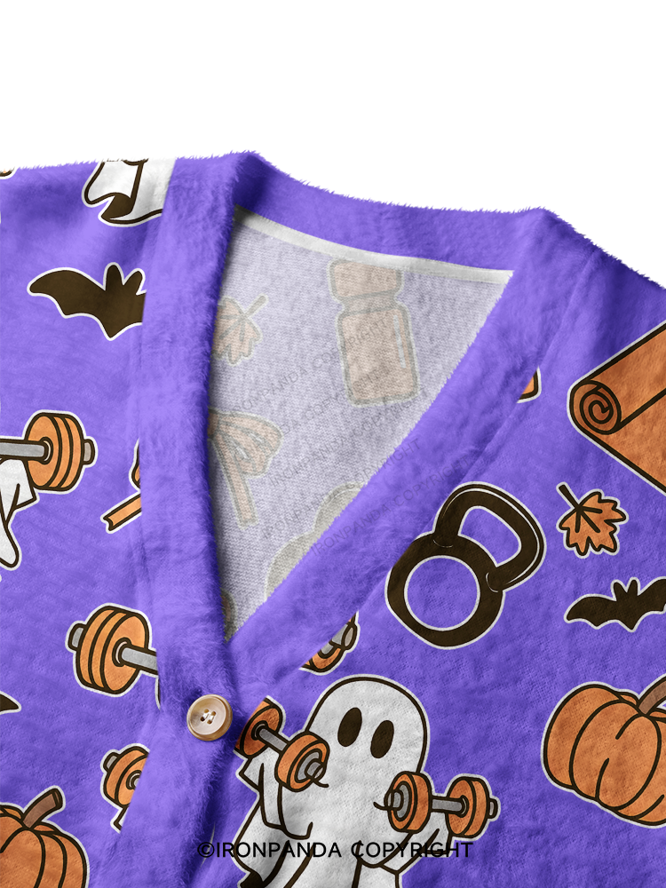 PUMPKIN SEASON FITNESS PARTY Ugly Cardigan Sweater