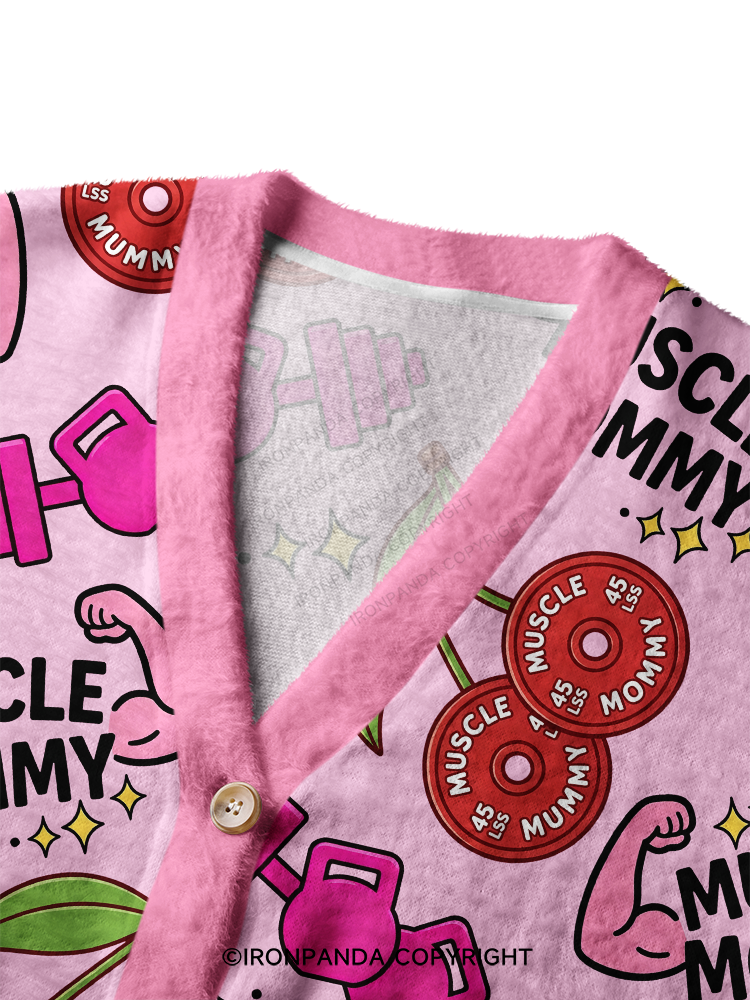 Muscle Mommy Crop Ugly Cardigan Sweater