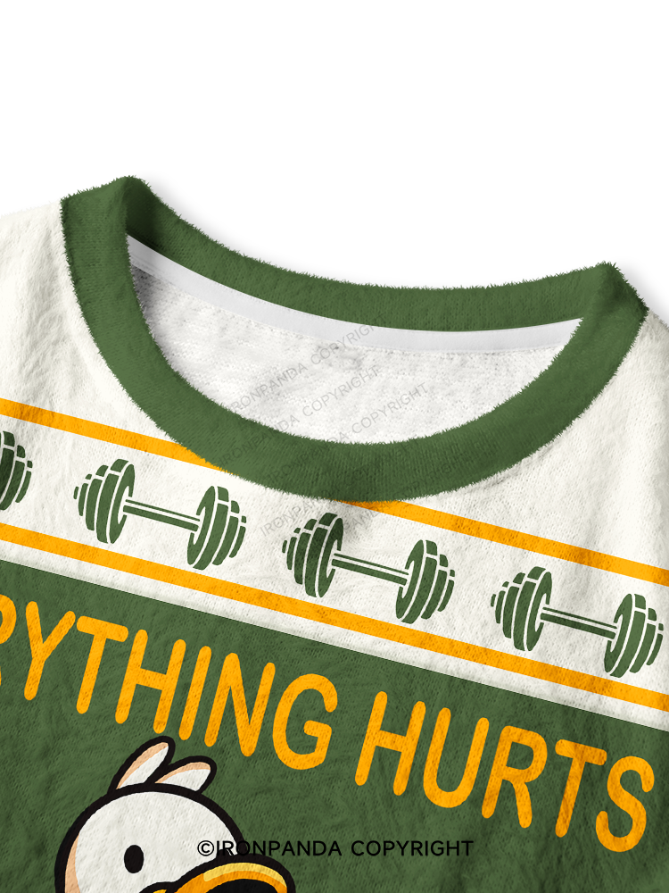 EVERYTHING HURTS AND I'M TIRED DUCK Crop Ugly Sweater