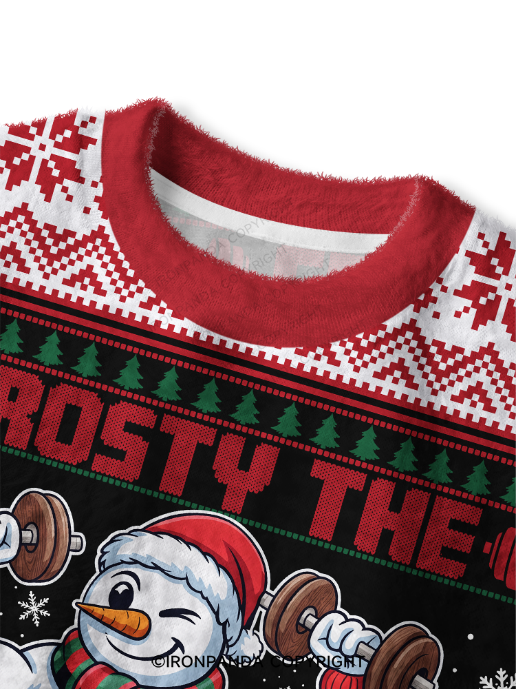 Frosty Swoleman Fuzzy Fleece Crop Sweater