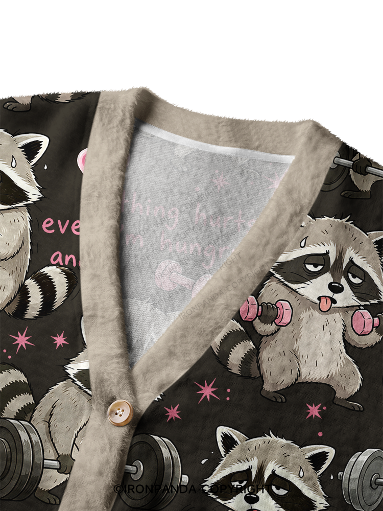 Everything Hurts And I‘m Hungry Crop Ugly Cardigan Sweater