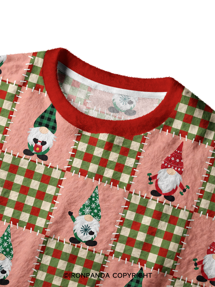 Christmas Elf GYM  Ugly Fuzzy Fleece Sweater