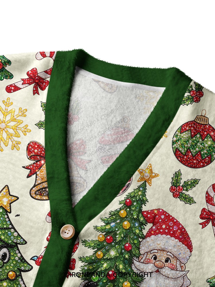 SPARKLE CHRISTMAS FITNESS MOMENT Crop Ugly Cardigan Sweater