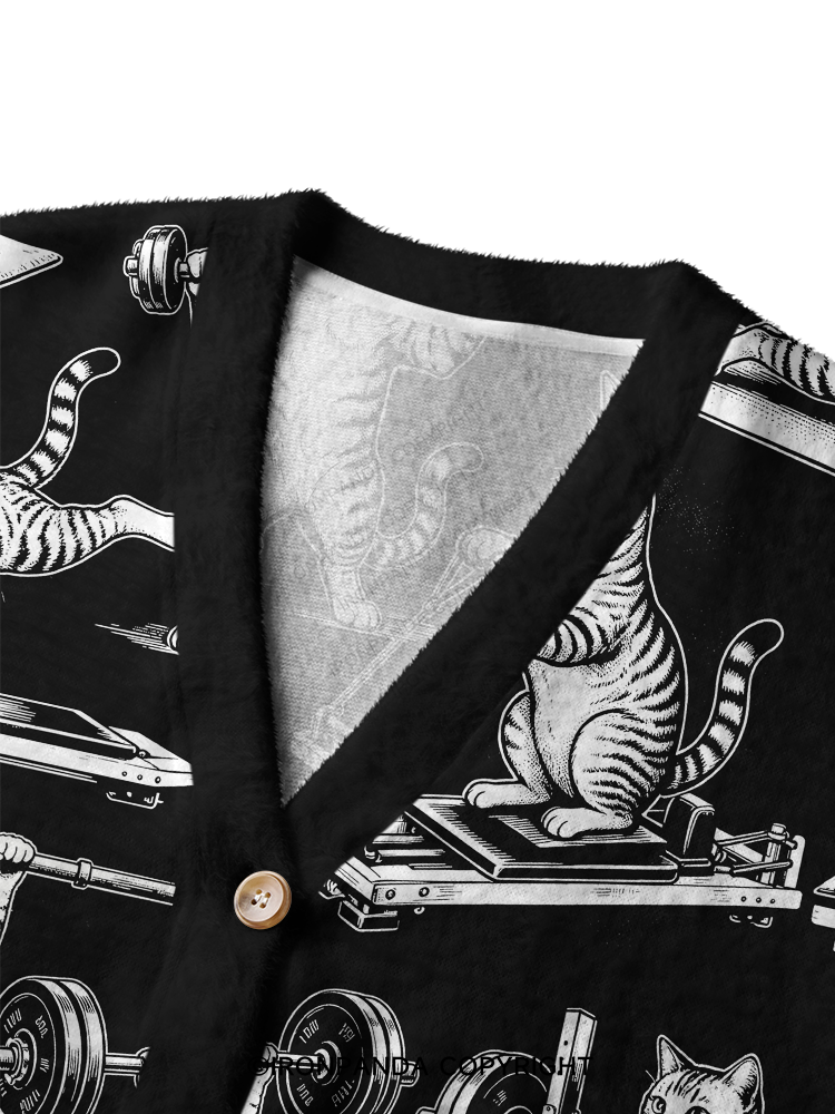 Fitness Cute Cat Ugly Cardigan Sweater