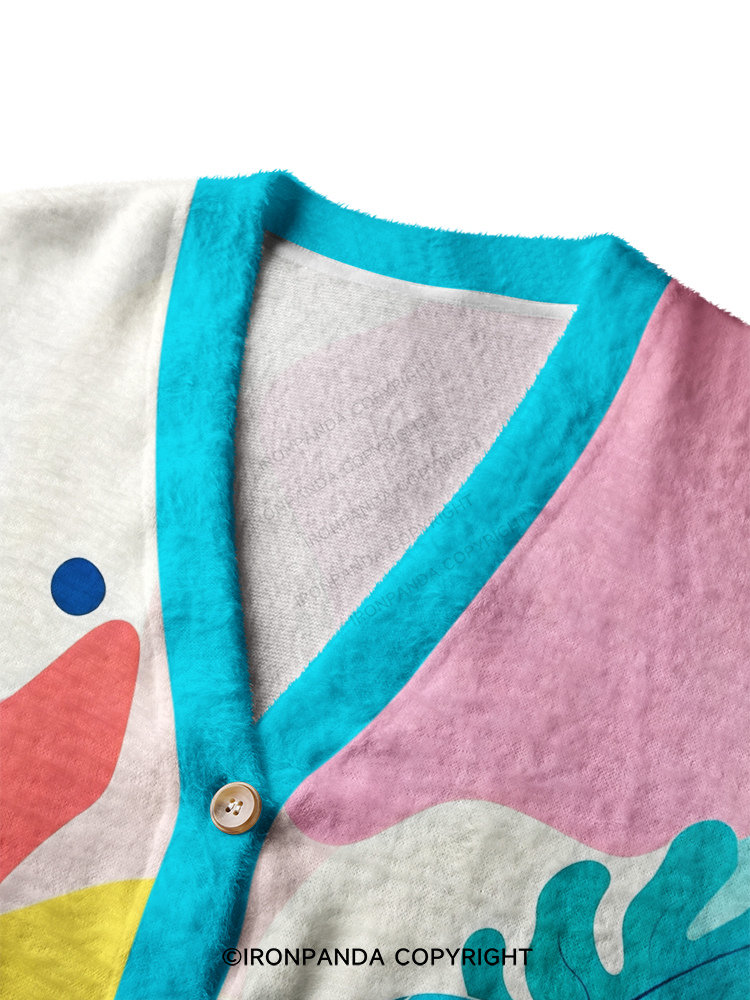 DOPAMINE DUMBBELL PARTY Crop Ugly Cardigan Sweater