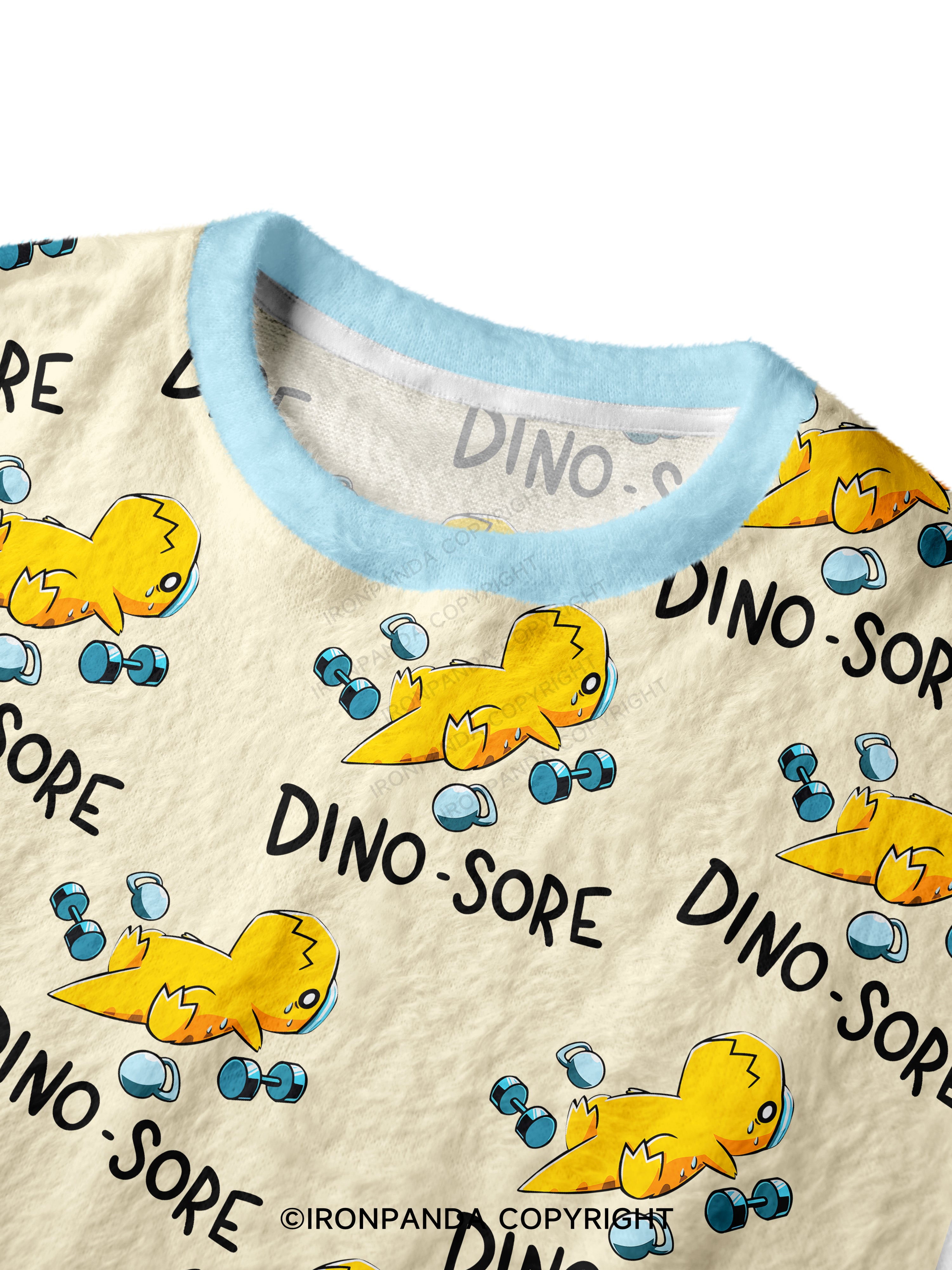 DINO-SORE Ugly Fuzzy Fleece Sweater