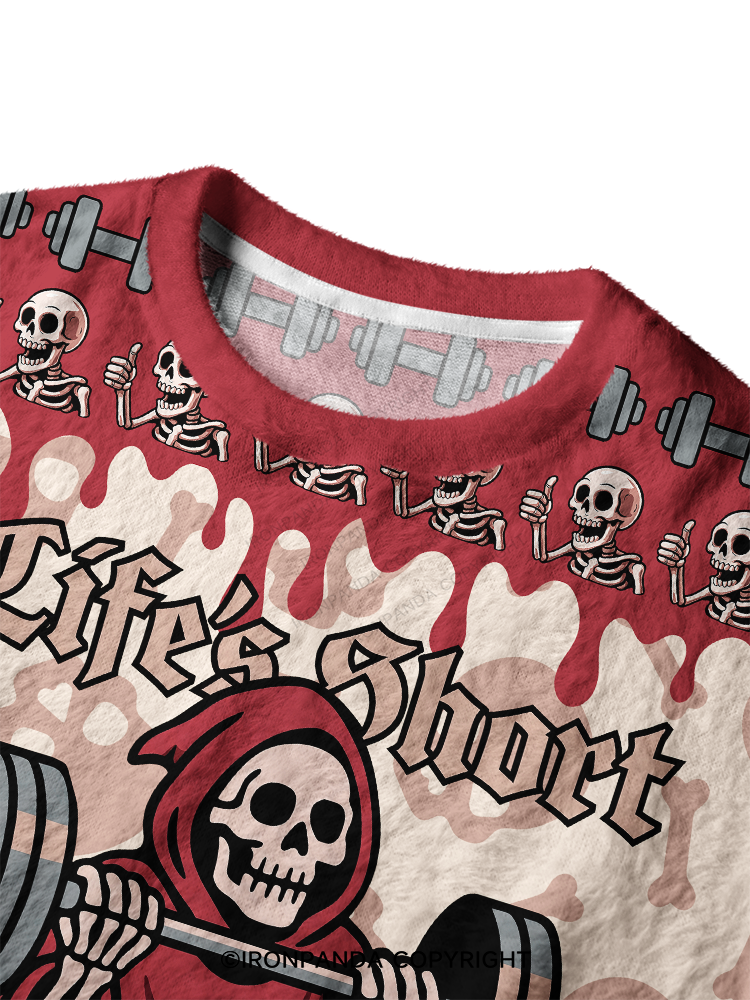 Lift Heavy Or Die Trying Ugly Fuzzy Fleece Sweater