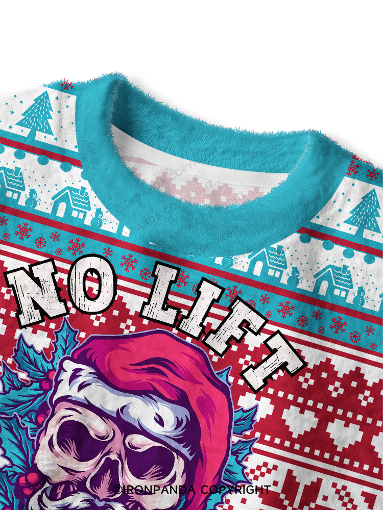 No Lift No Gift Fuzzy Fleece Crop Sweater