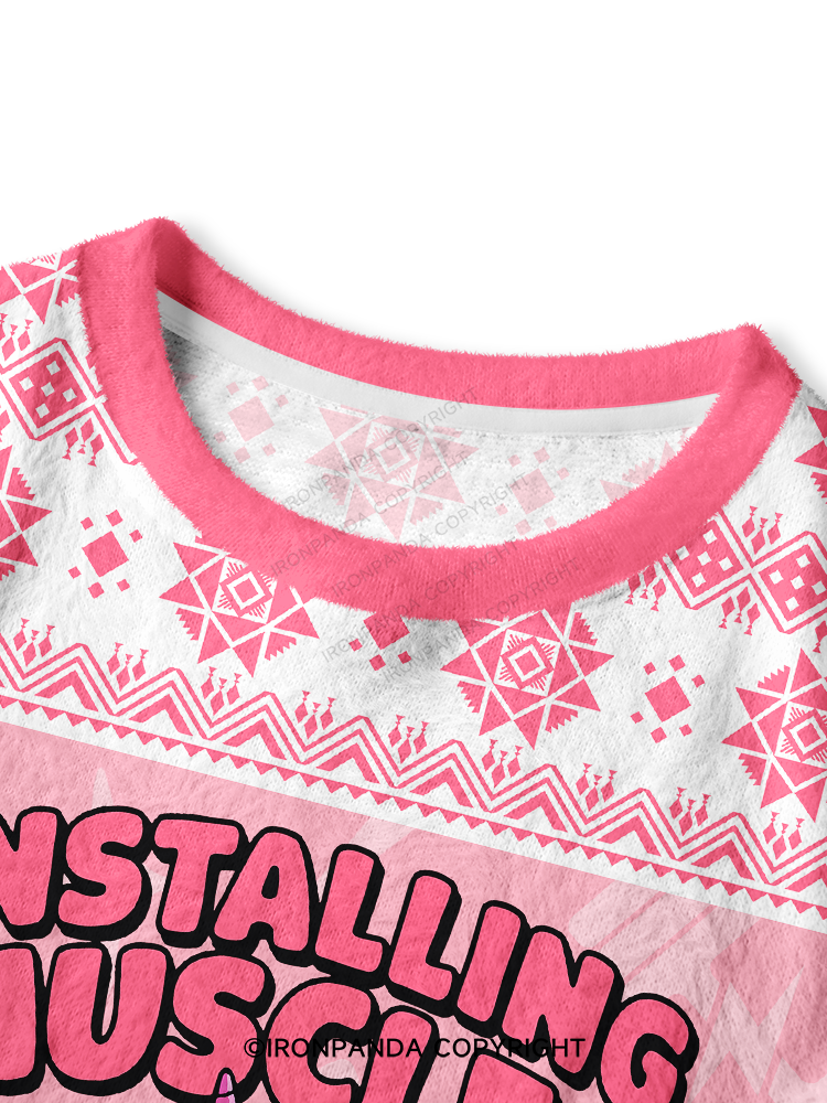 INSTALLING MUSCLES DEADLIFT Crop Ugly Sweater