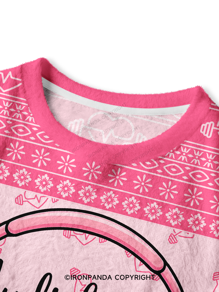 AUDIOBOOKS AND HOT GIRL LIFTS HEART Crop Ugly Sweater