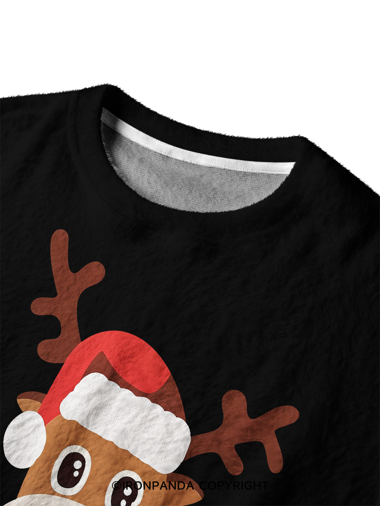 FITNESS CHRISTMAS REINDEER Ugly Fuzzy Fleece Sweater