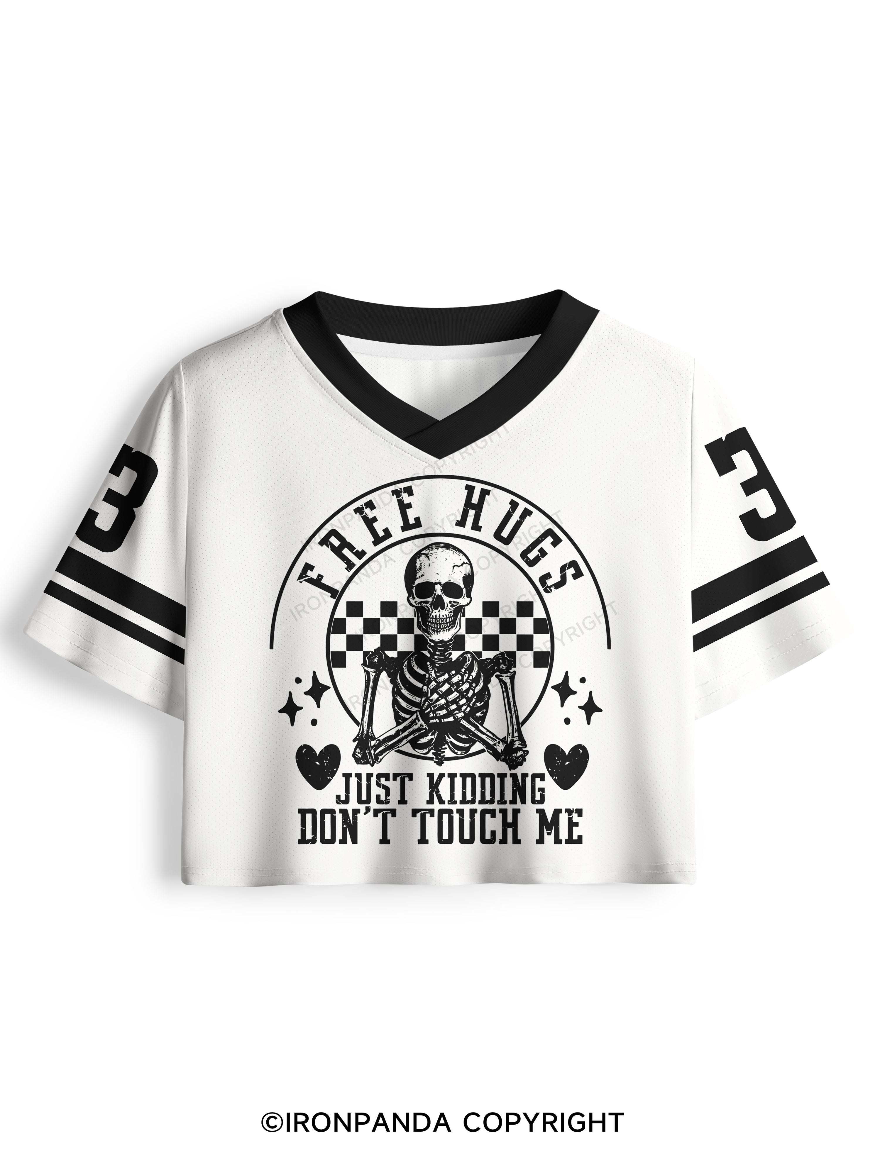 Free Hugs Just Kidding Don't Touch Me Skeleton Pro Mesh Jersey