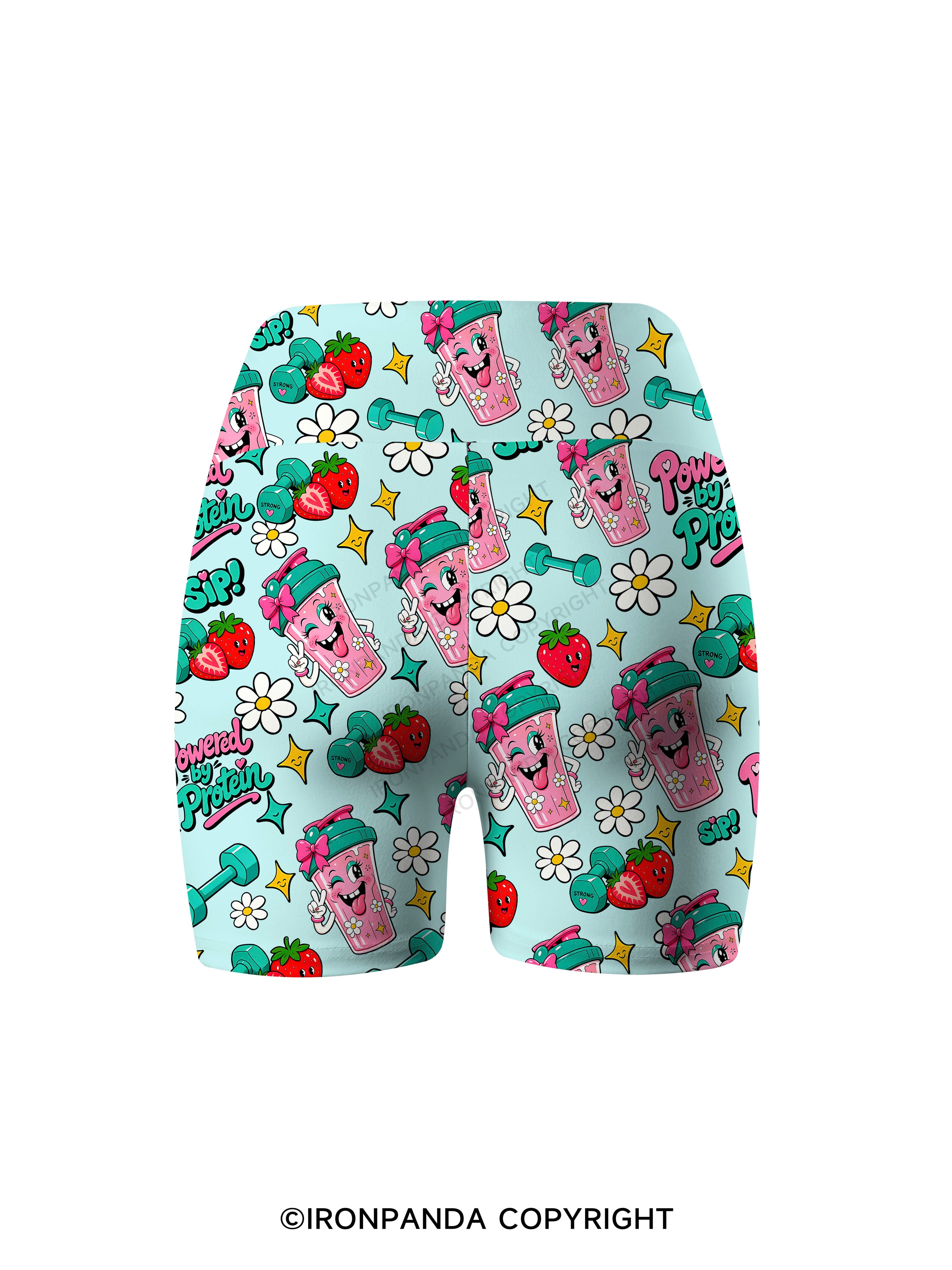 POWERED BY PROTEIN GYM FITNESS Printed Yoga Cycling Shorts