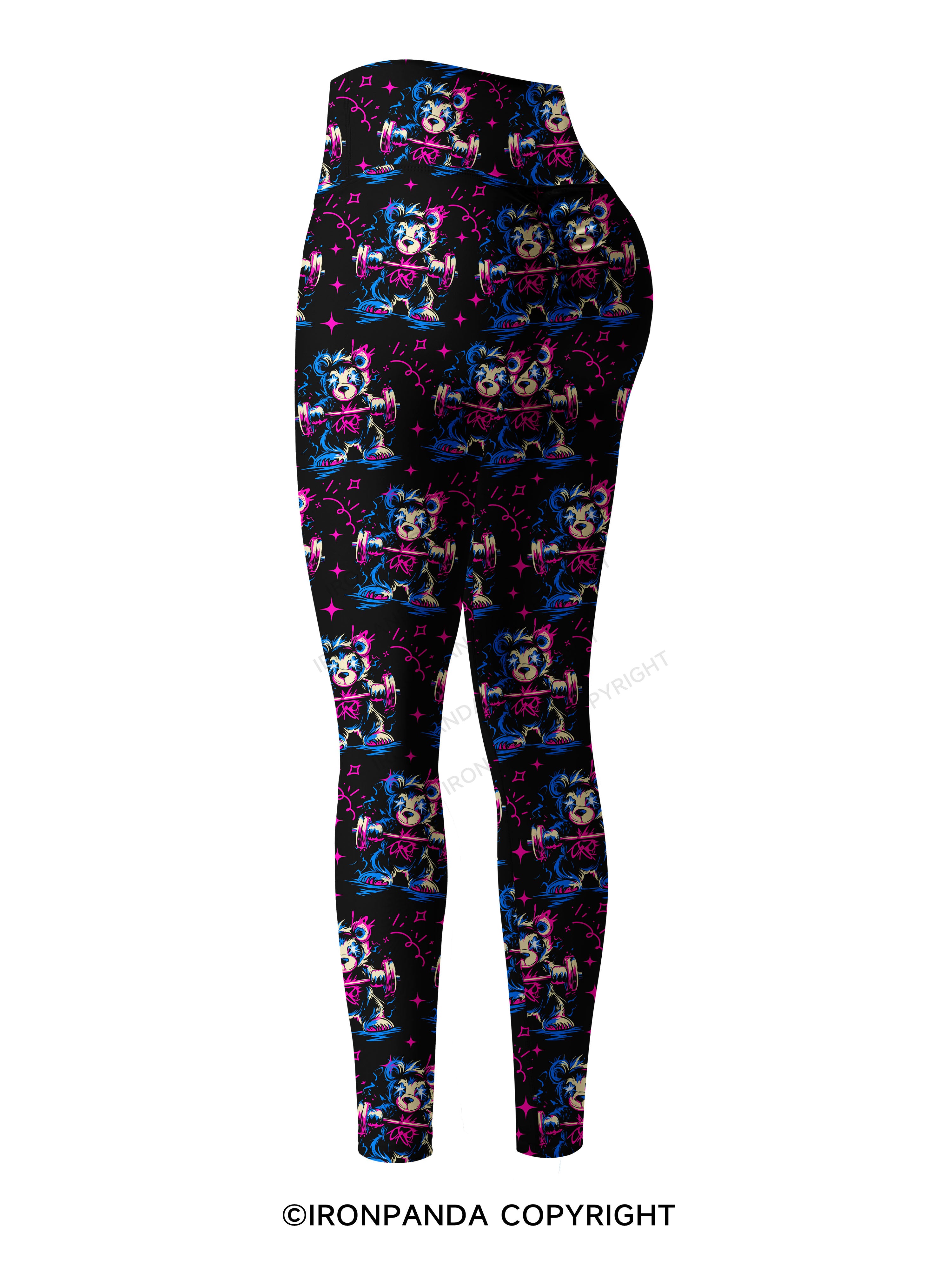 LIFT HEAVY PET BEAR Printed Yoga Pants