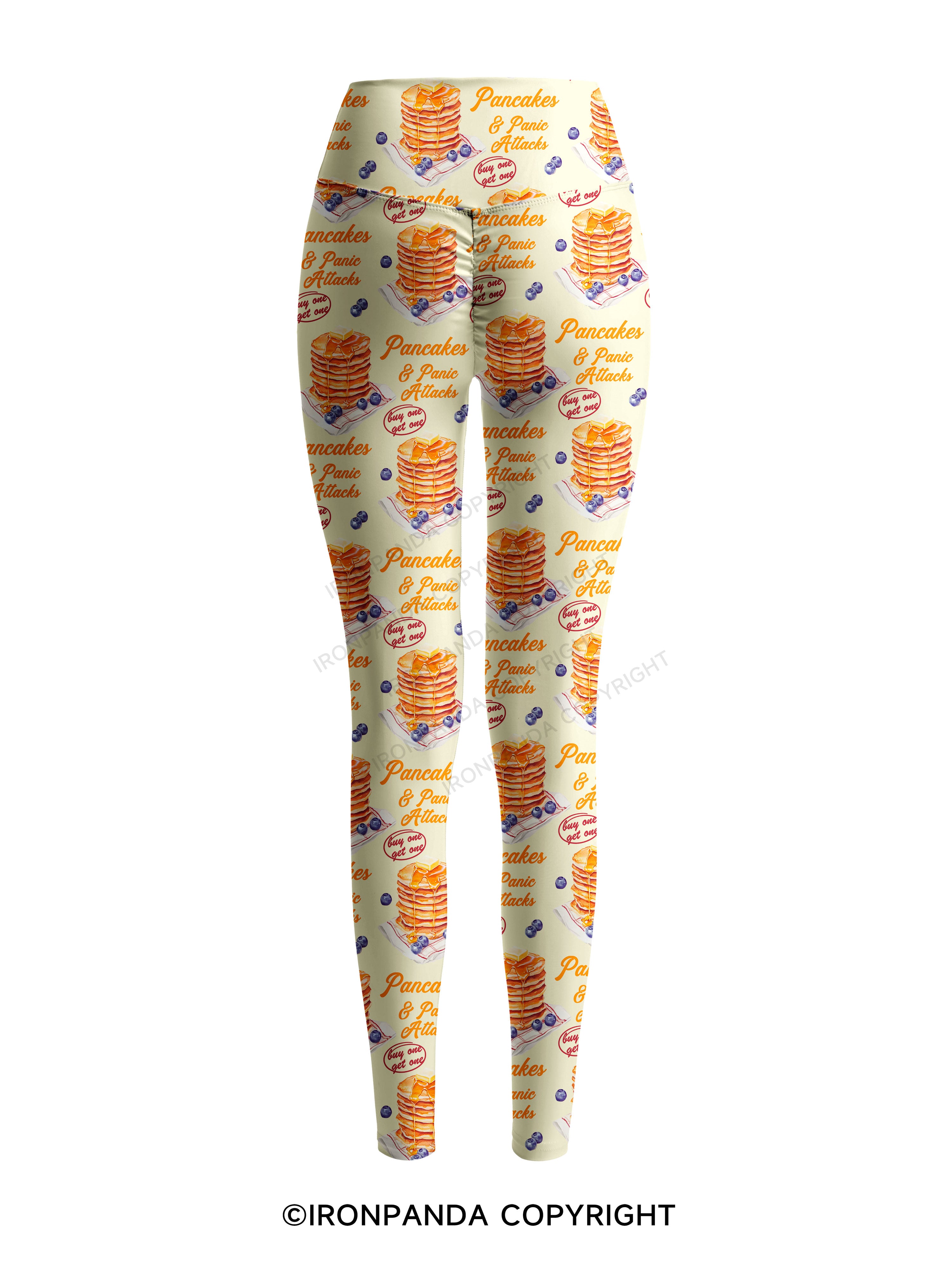 Pancakes & Panic Attacks Printed Yoga Pants