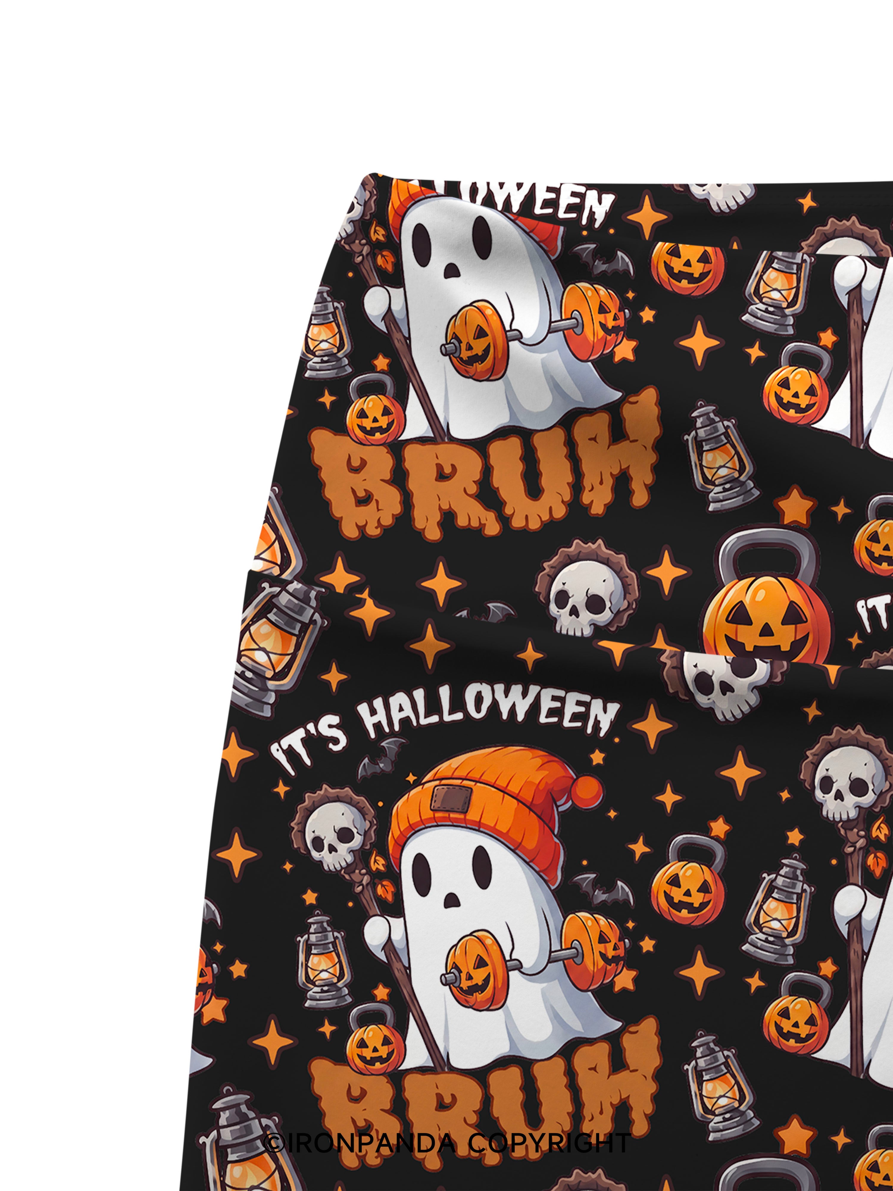 IT'S HALLOWEEN BRUH Printed Yoga Cycling Shorts
