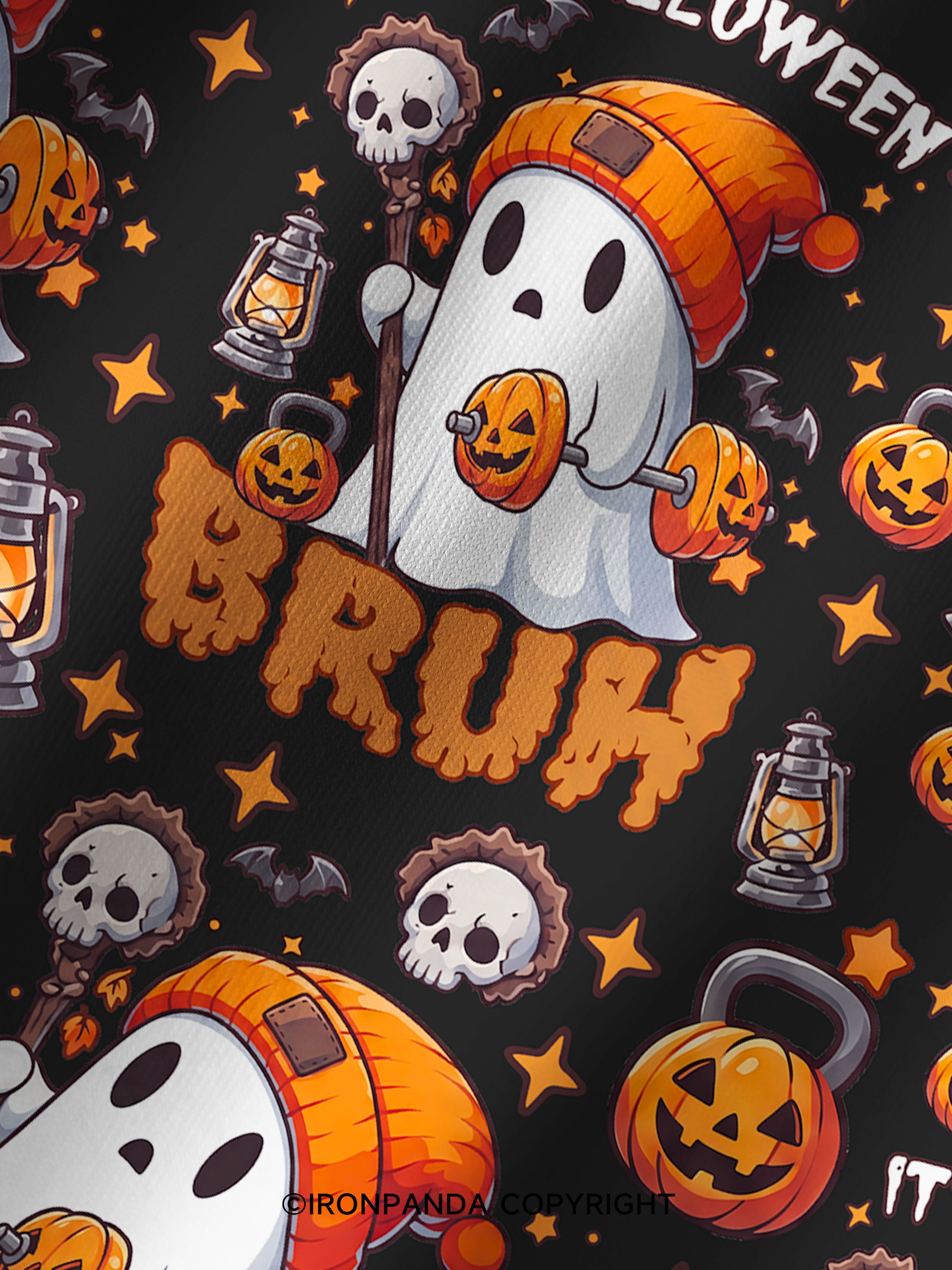 IT'S HALLOWEEN BRUH Printed Yoga Shorts