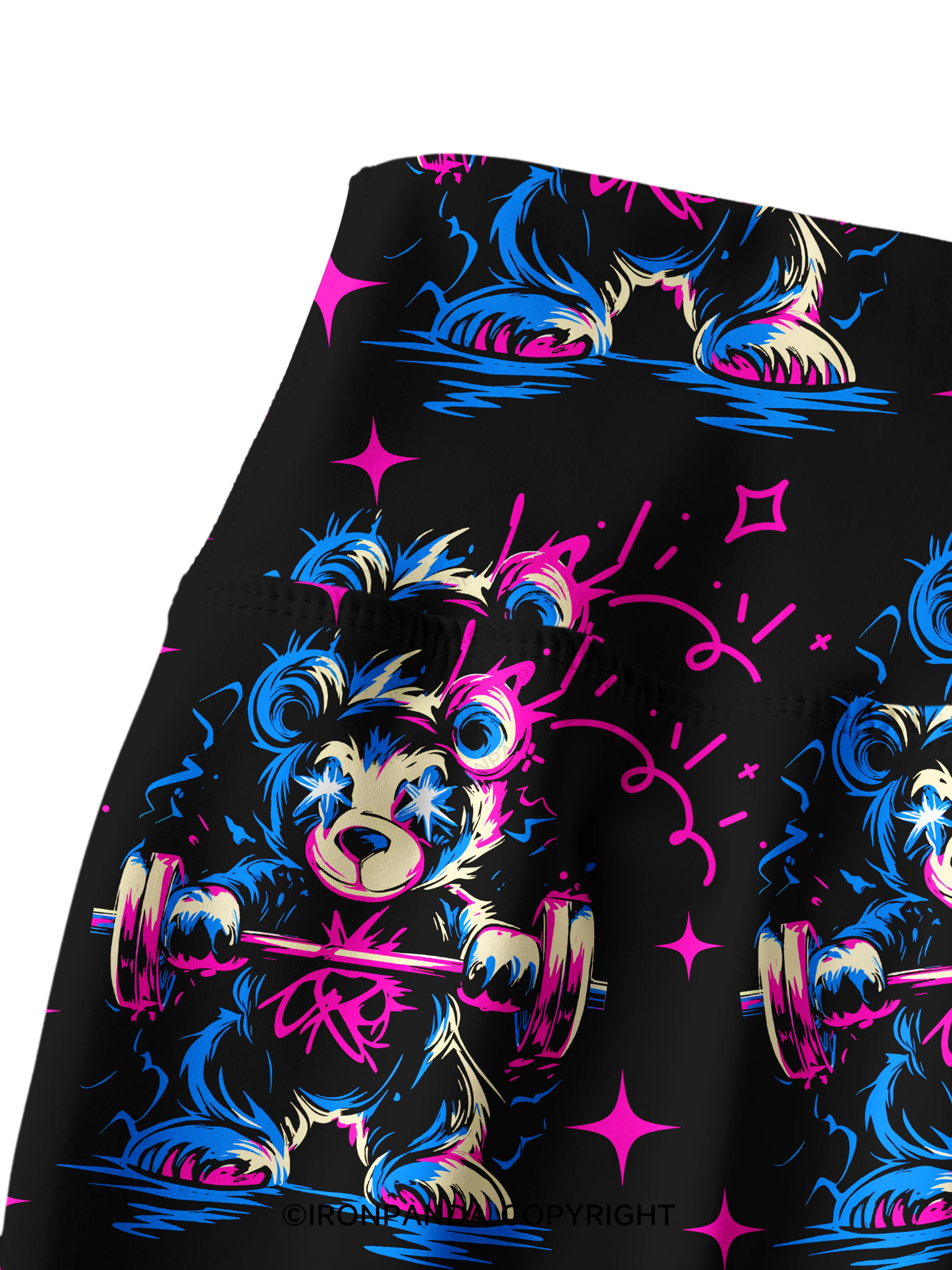 LIFT HEAVY PET BEAR Printed Yoga Pants