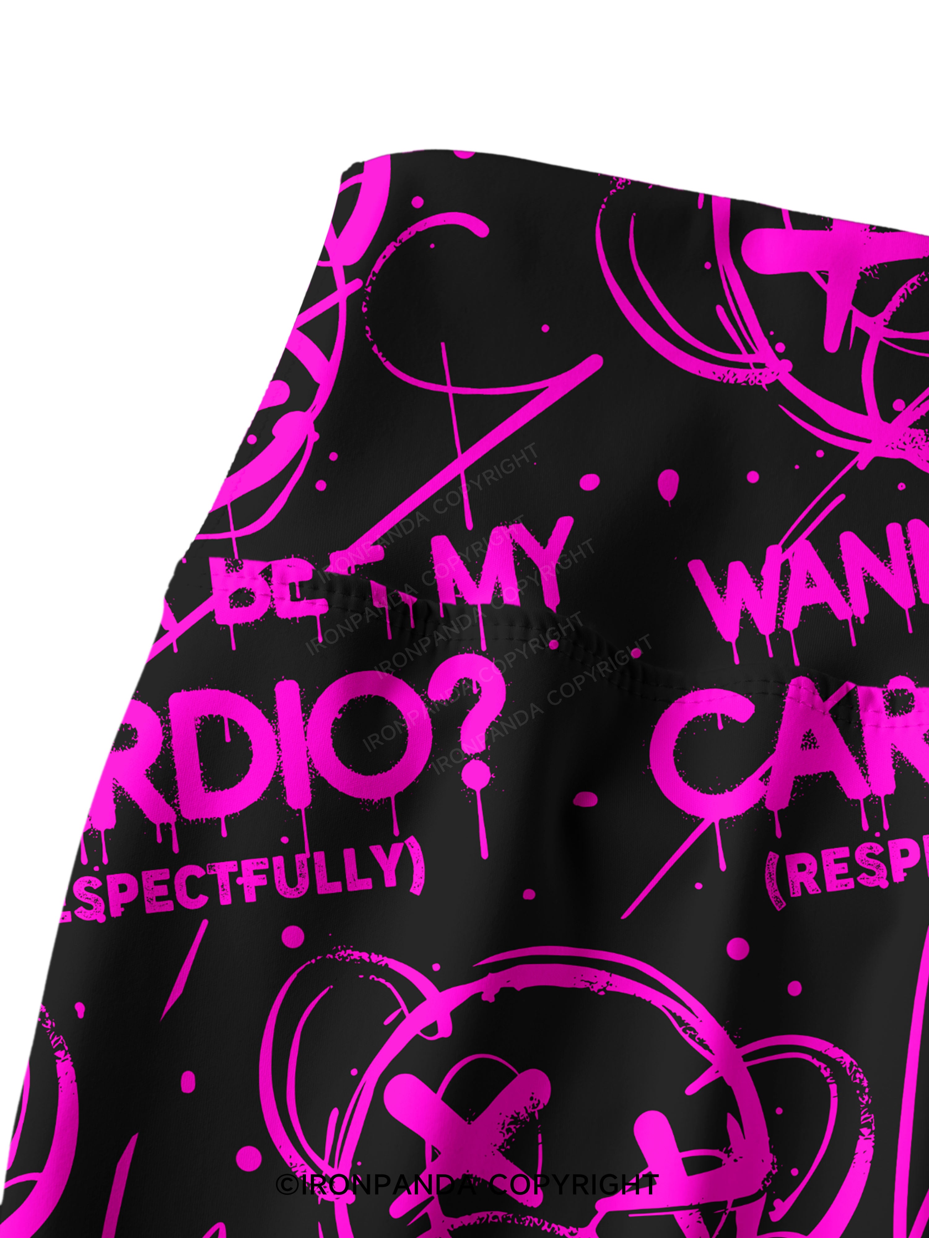 WANNA BE MY CARDIO FUNNY Printed Yoga Pants
