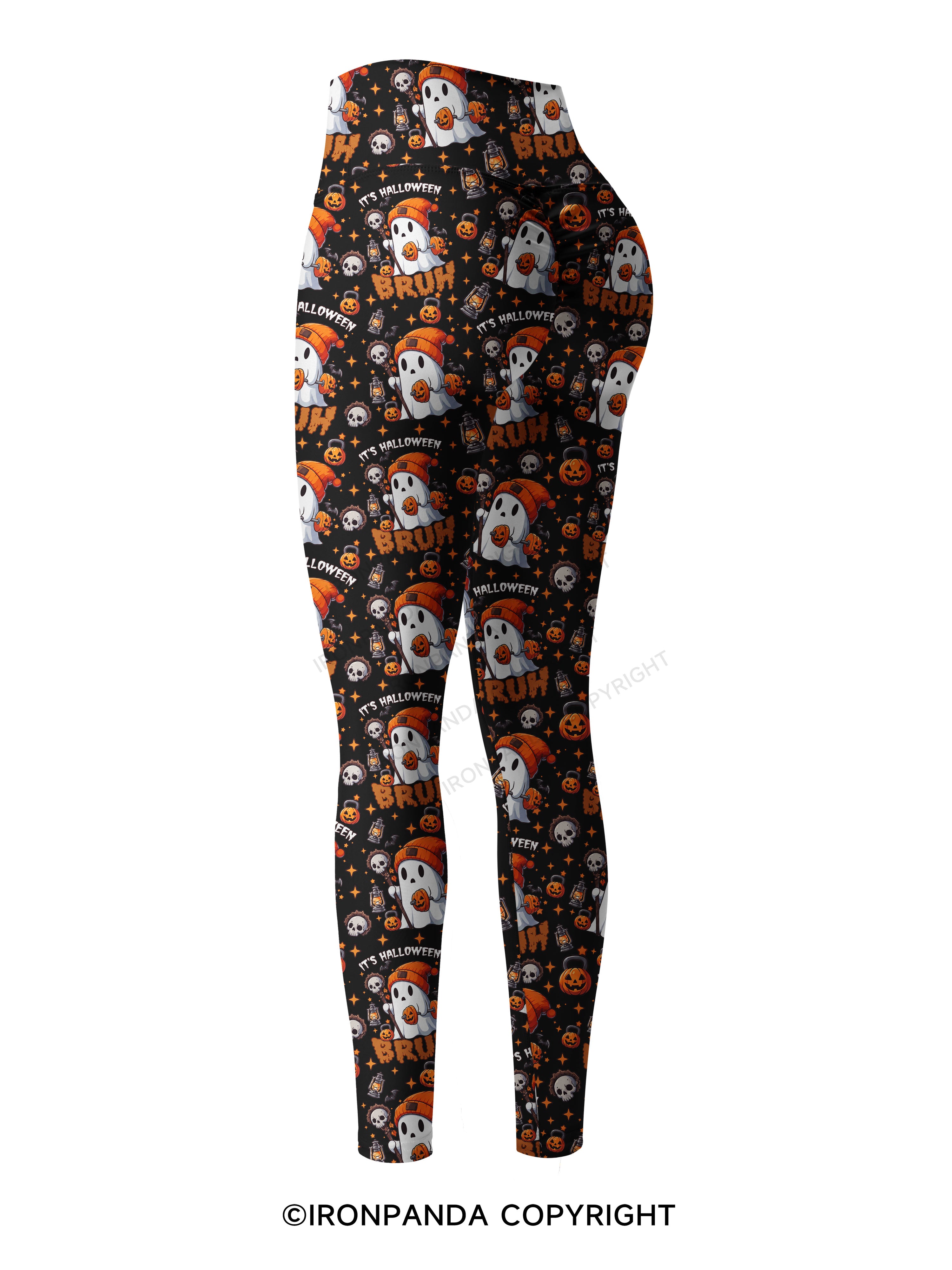 IT'S HALLOWEEN BRUH Printed Yoga Pants