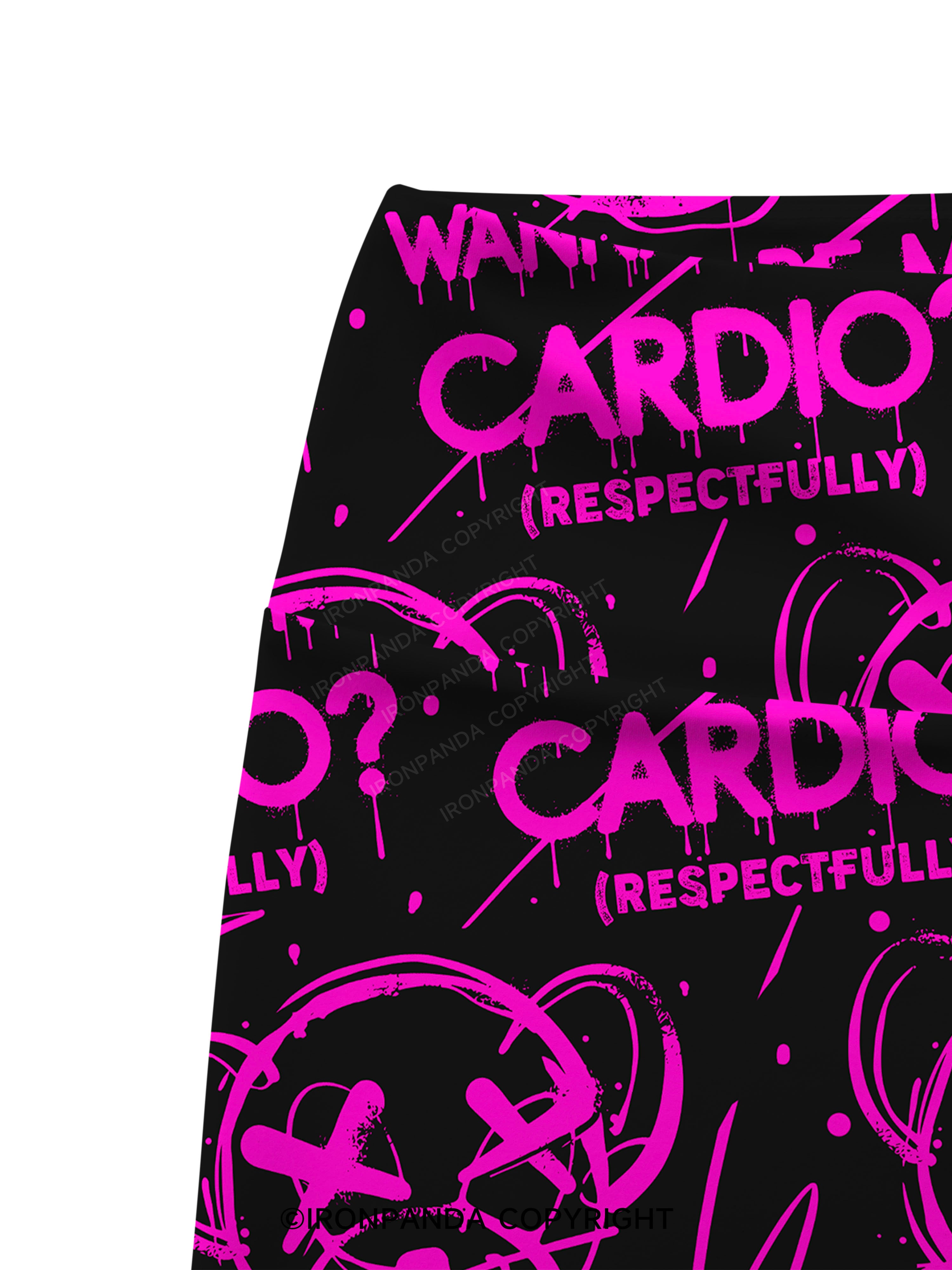 WANNA BE MY CARDIO FUNNY Printed Yoga Cycling Shorts