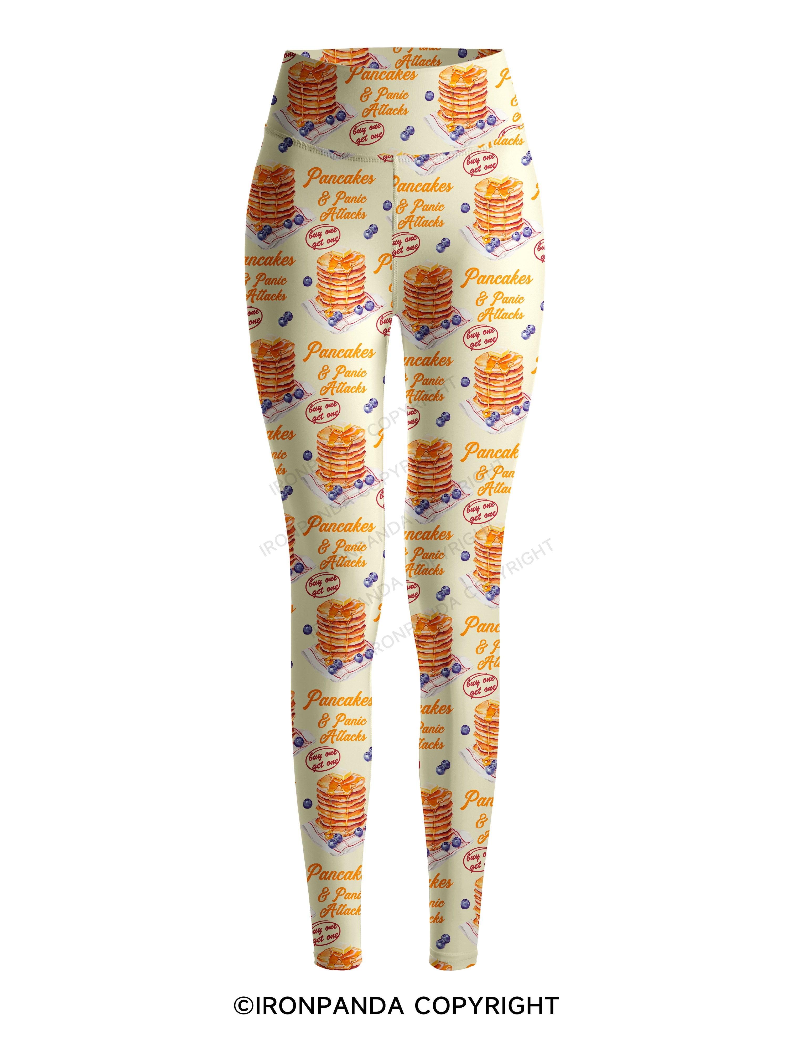 Pancakes & Panic Attacks Printed Yoga Pants