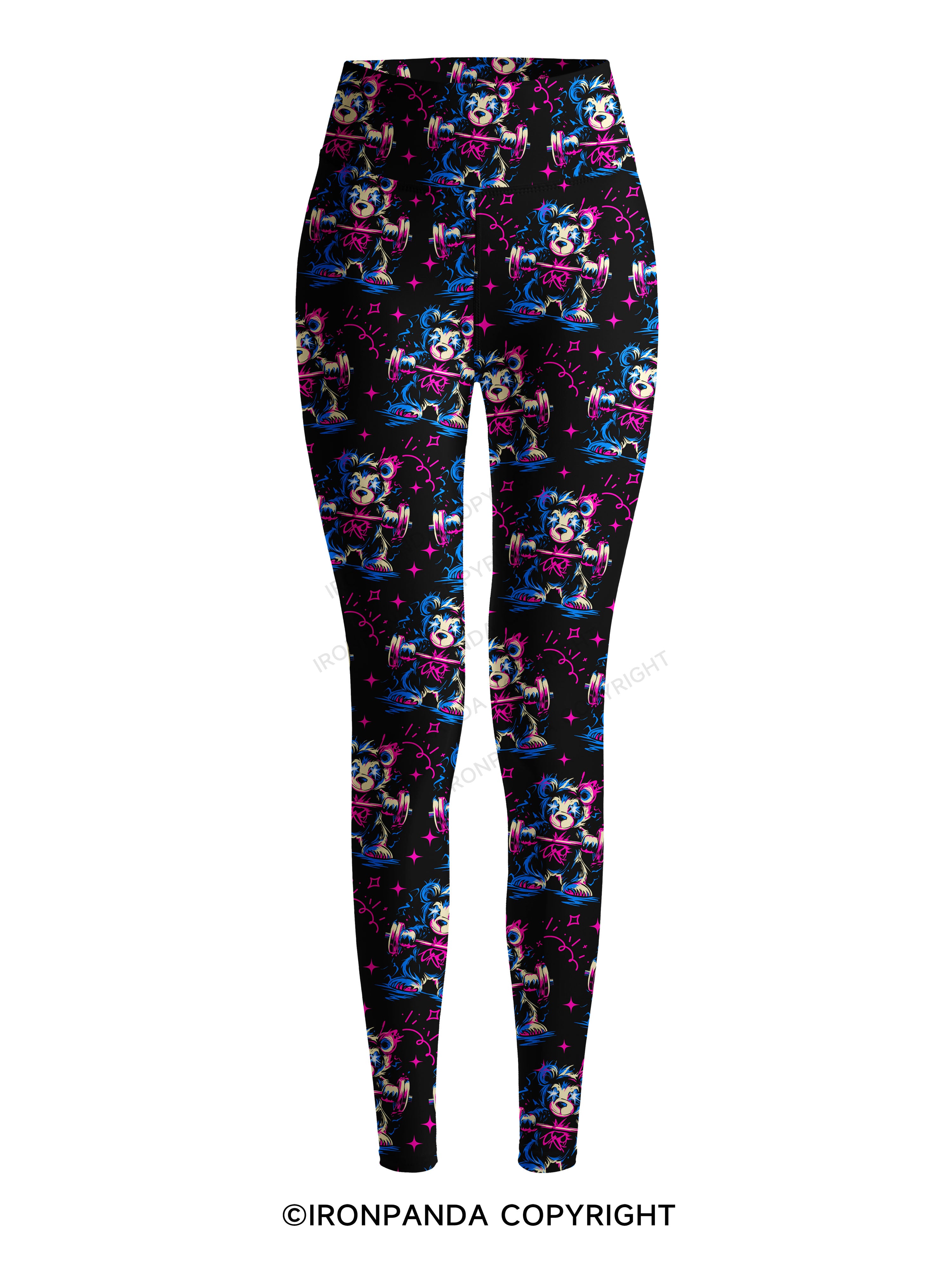 LIFT HEAVY PET BEAR Printed Yoga Pants