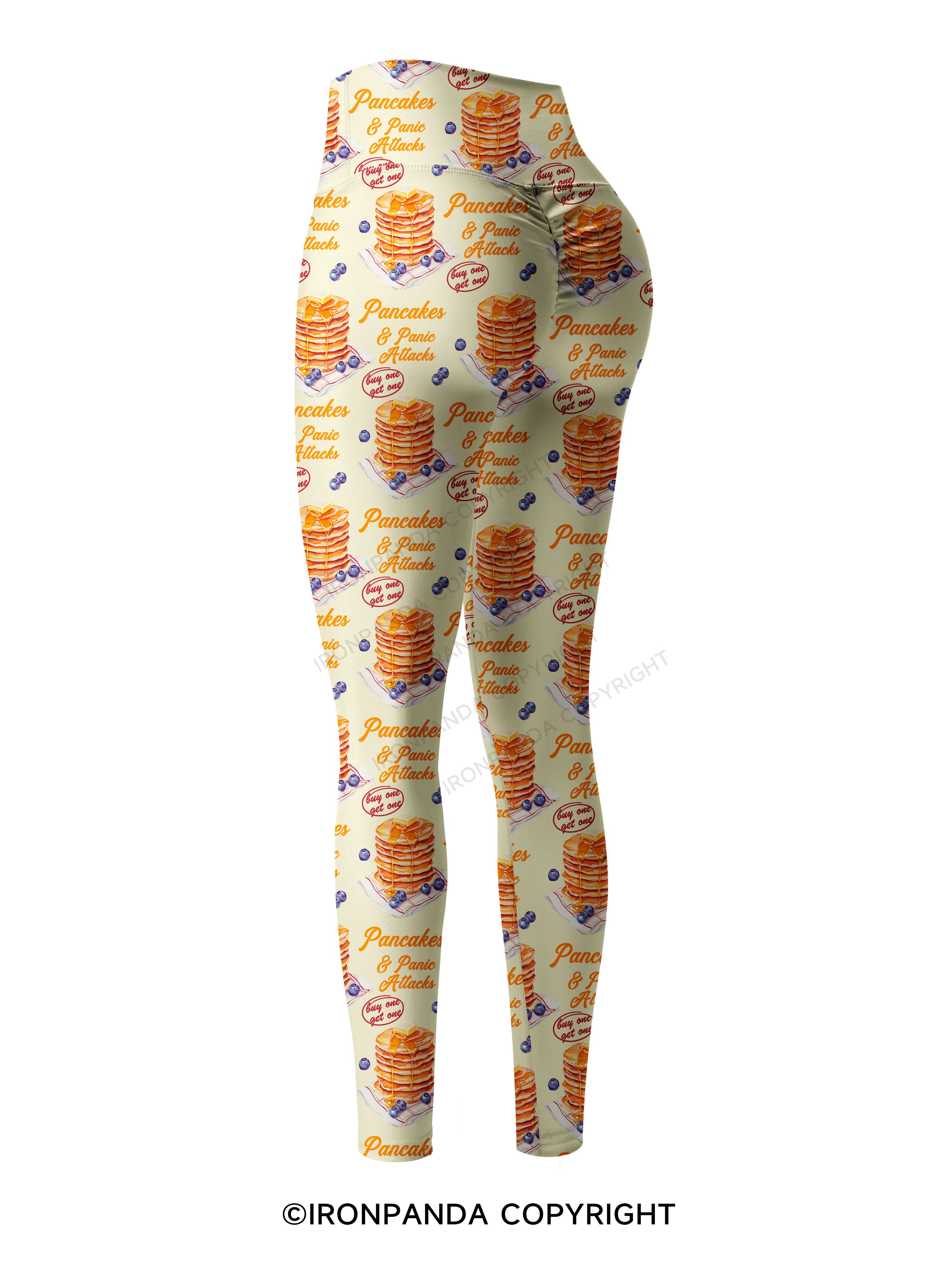 Pancakes & Panic Attacks Printed Yoga Pants