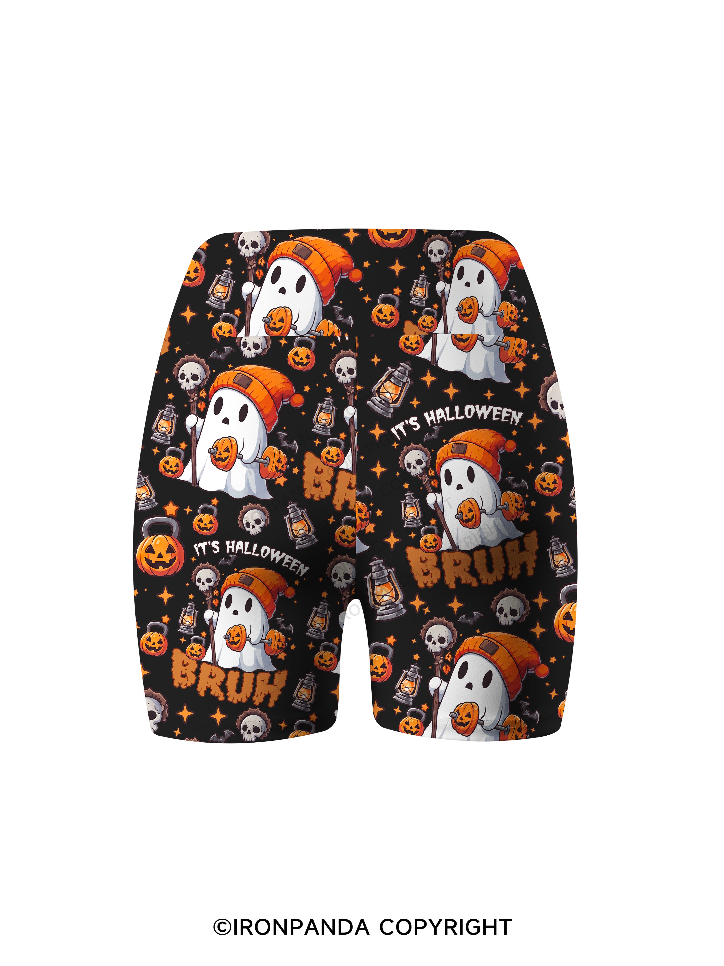 IT'S HALLOWEEN BRUH Printed Yoga Cycling Shorts