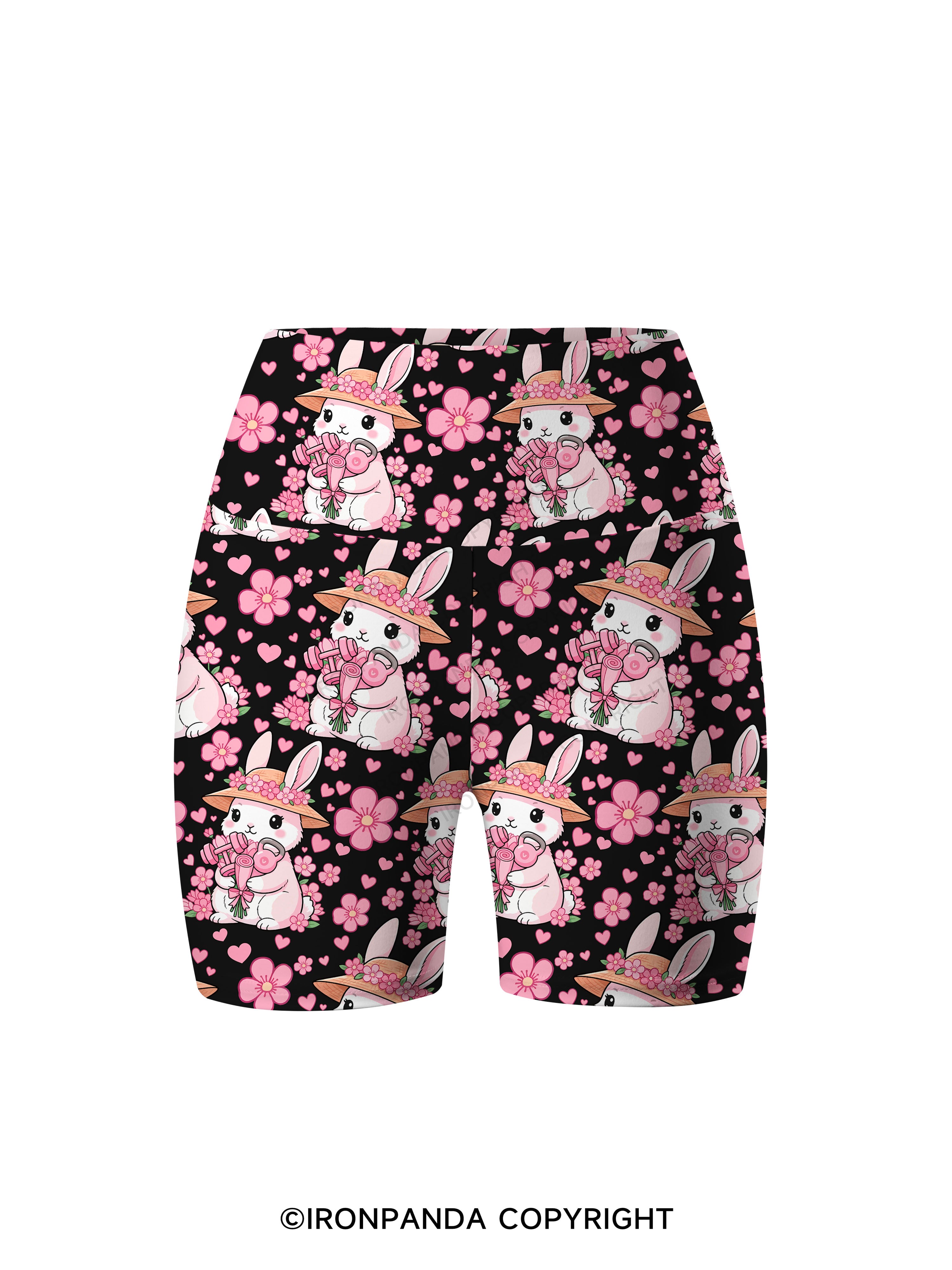 Bunny Gains Printed Yoga Cycling Shorts