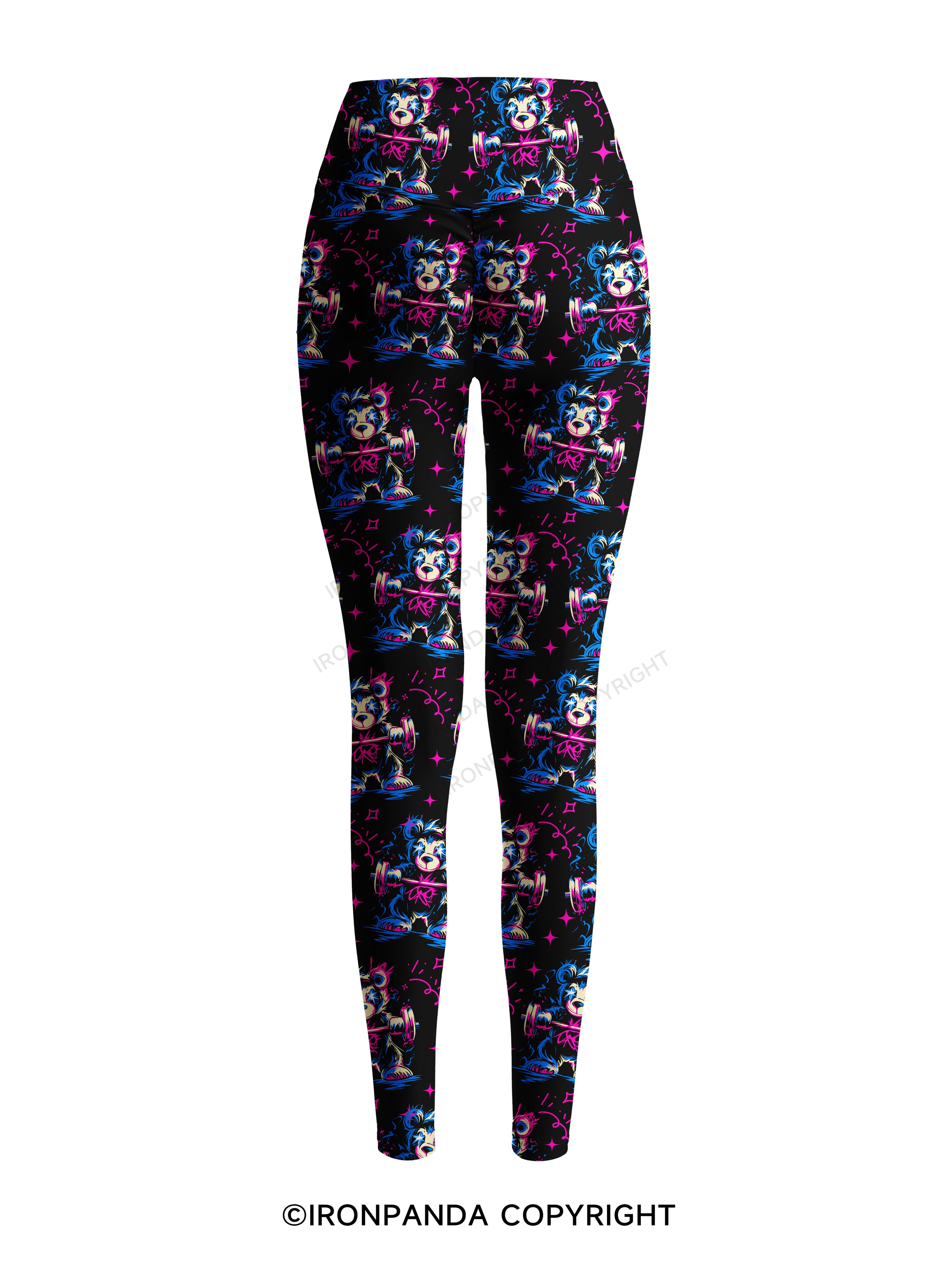LIFT HEAVY PET BEAR Printed Yoga Pants