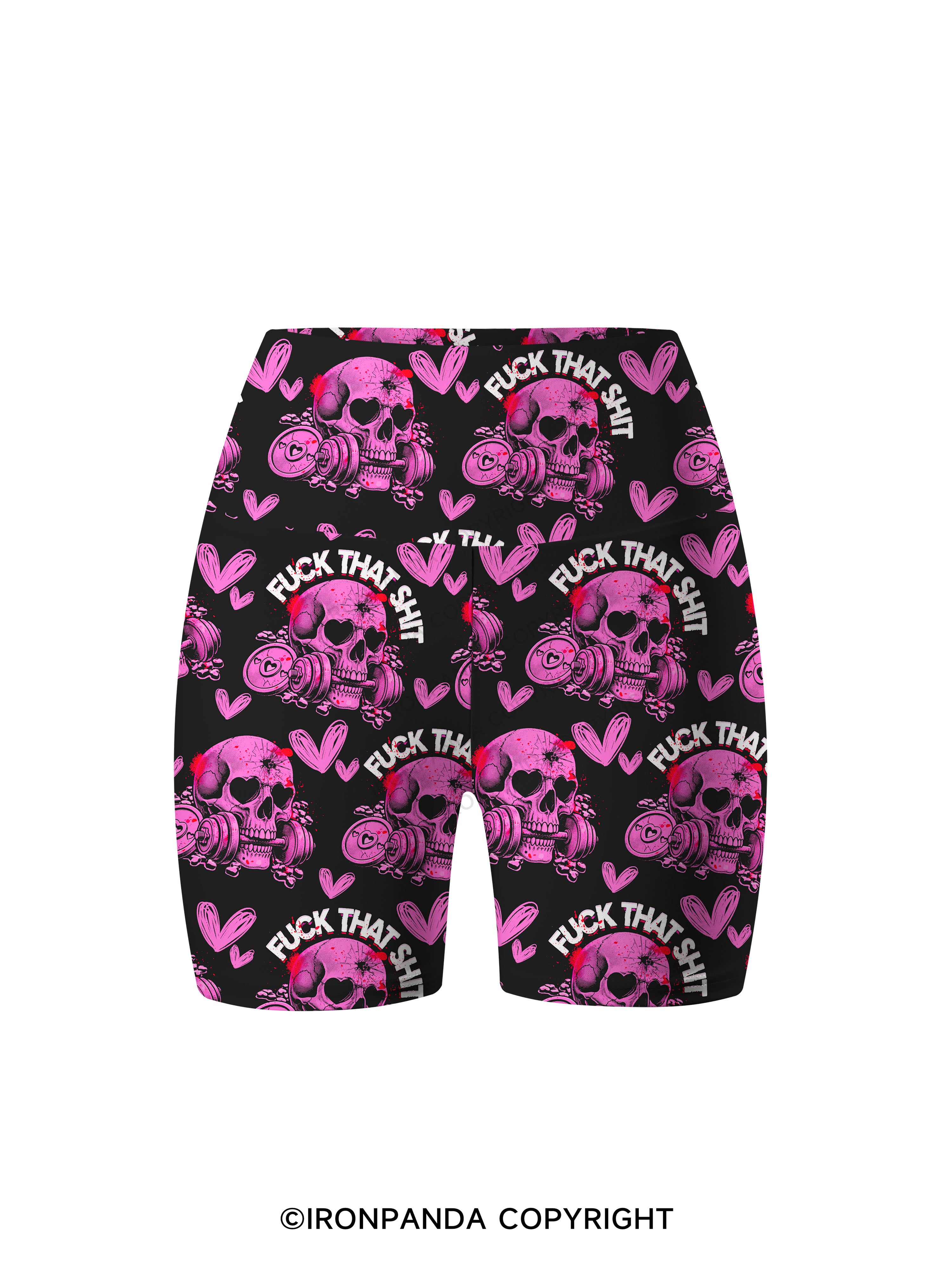 FUCK THAT SHIT Printed Yoga Cycling Shorts