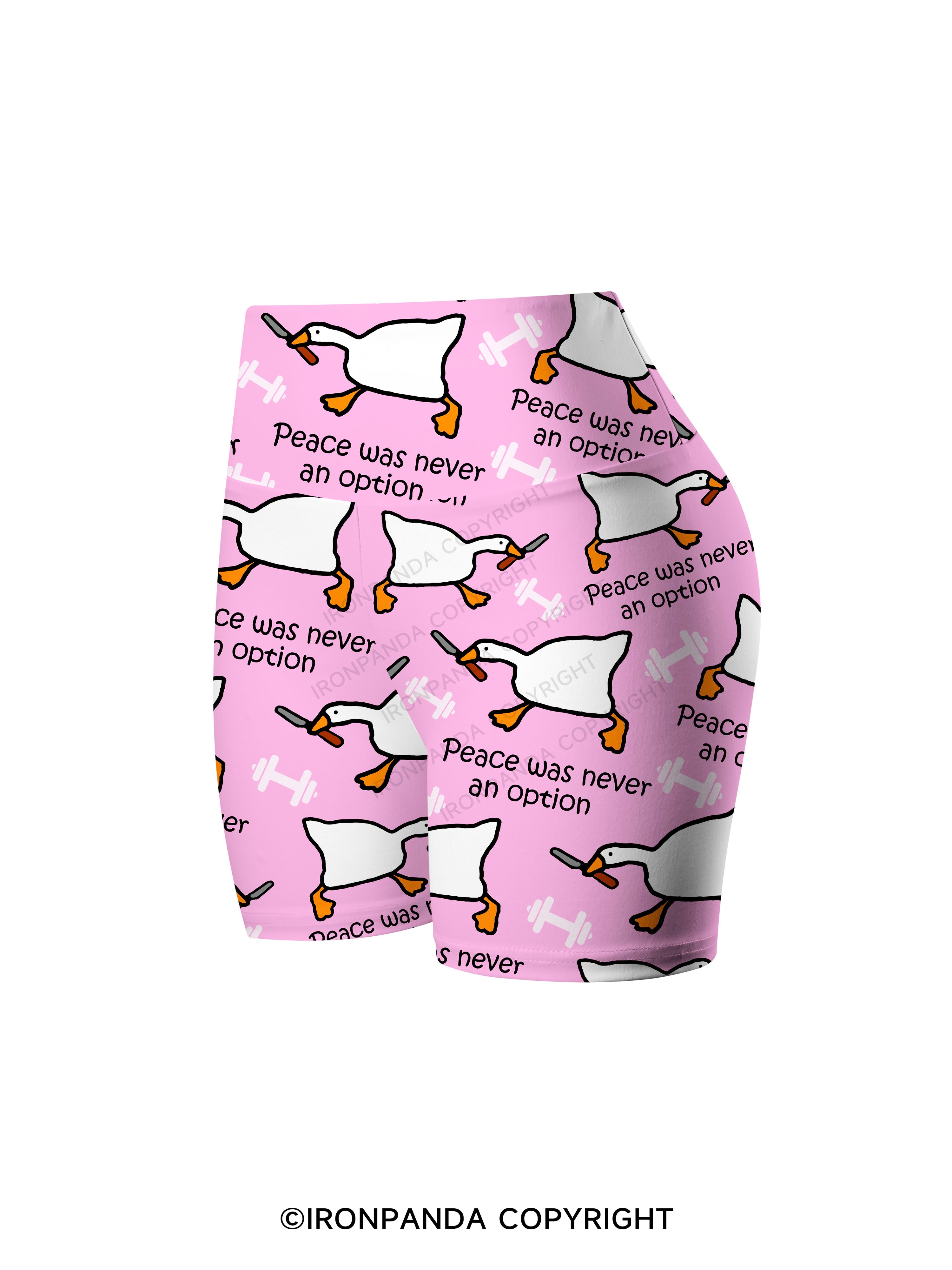 peace was never an option Printed Yoga Cycling Shorts