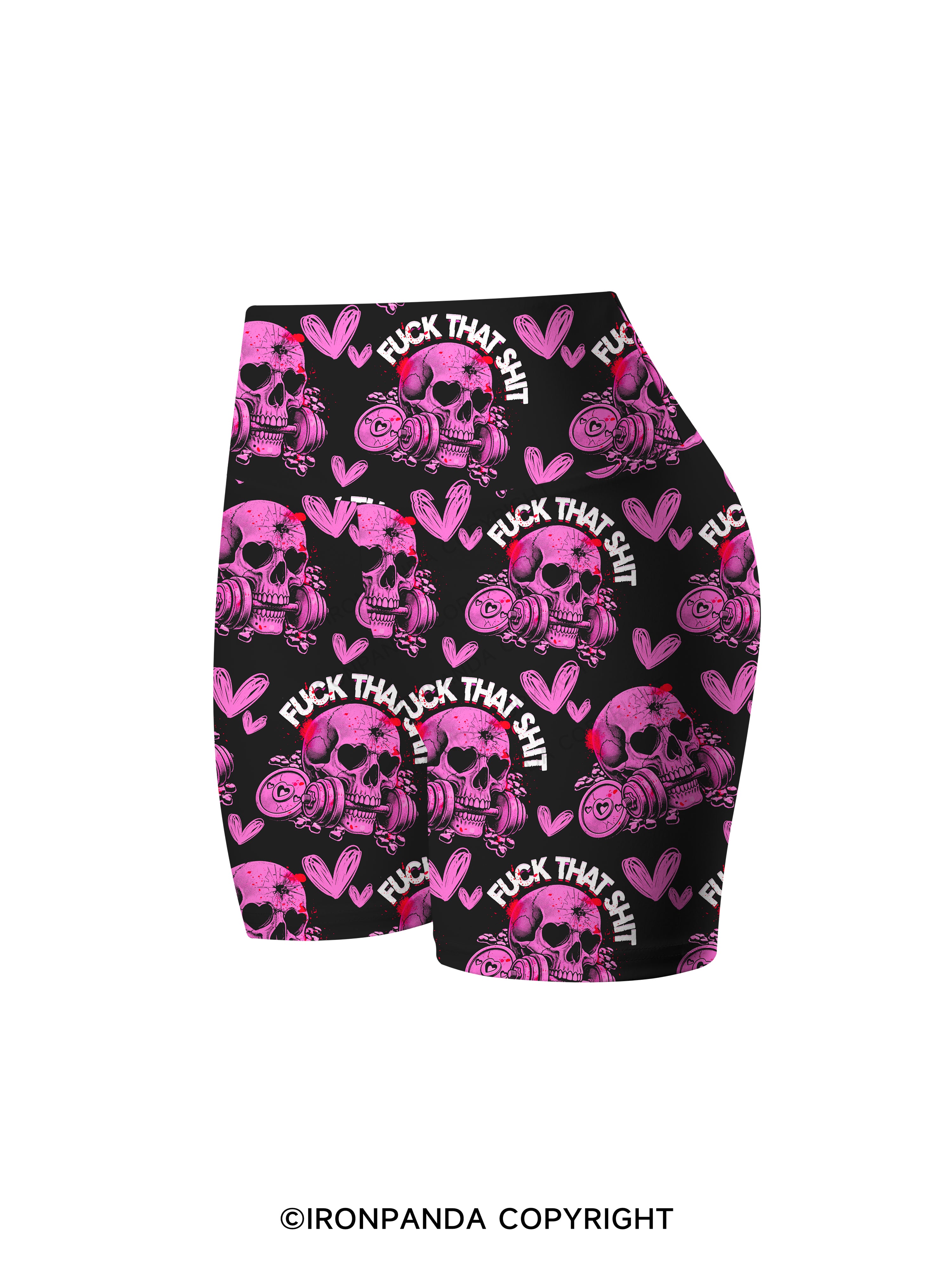 FUCK THAT SHIT Printed Yoga Cycling Shorts