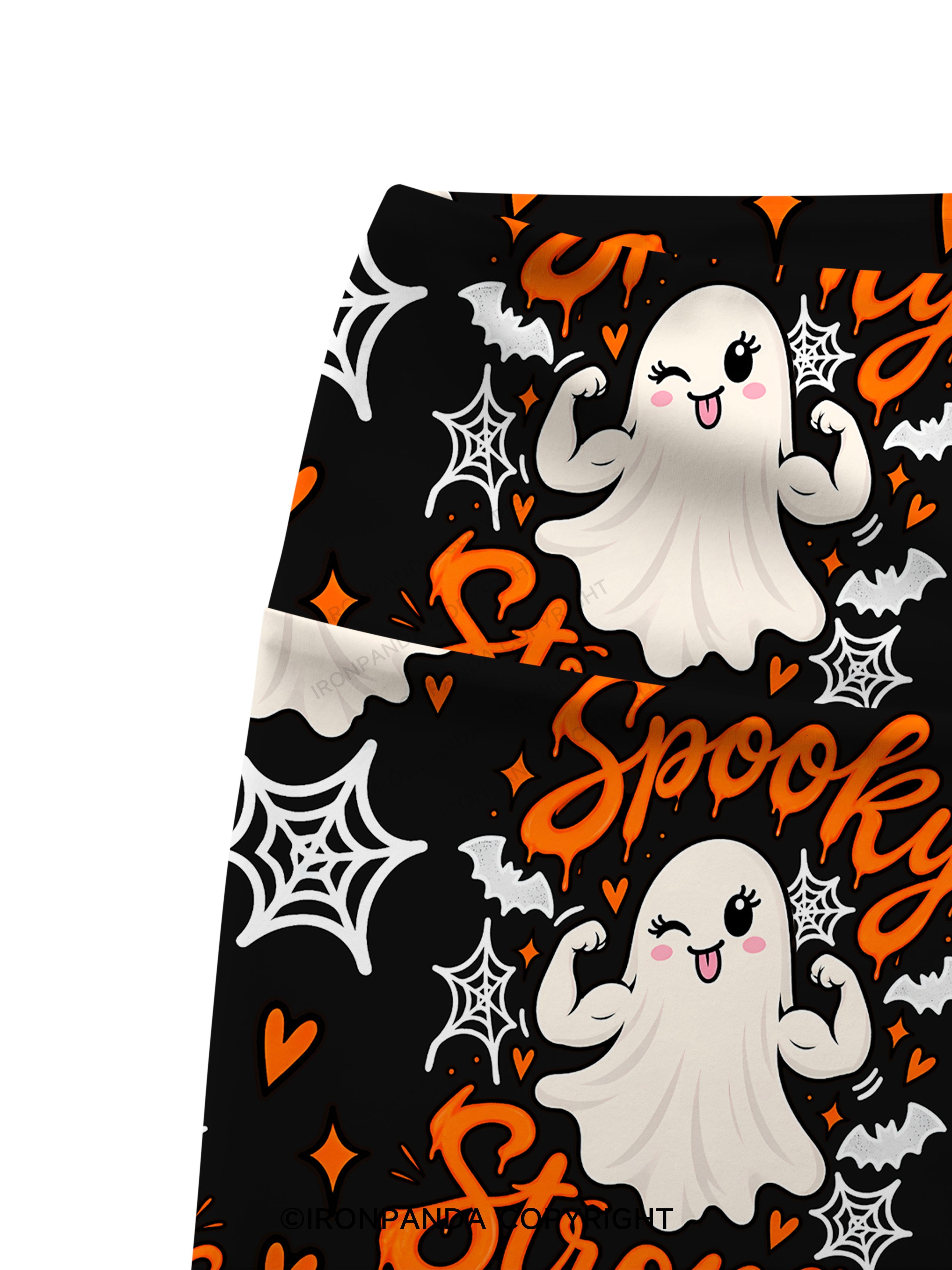 SPOOKY STRONG GIRL CLUB Printed Yoga Cycling Shorts