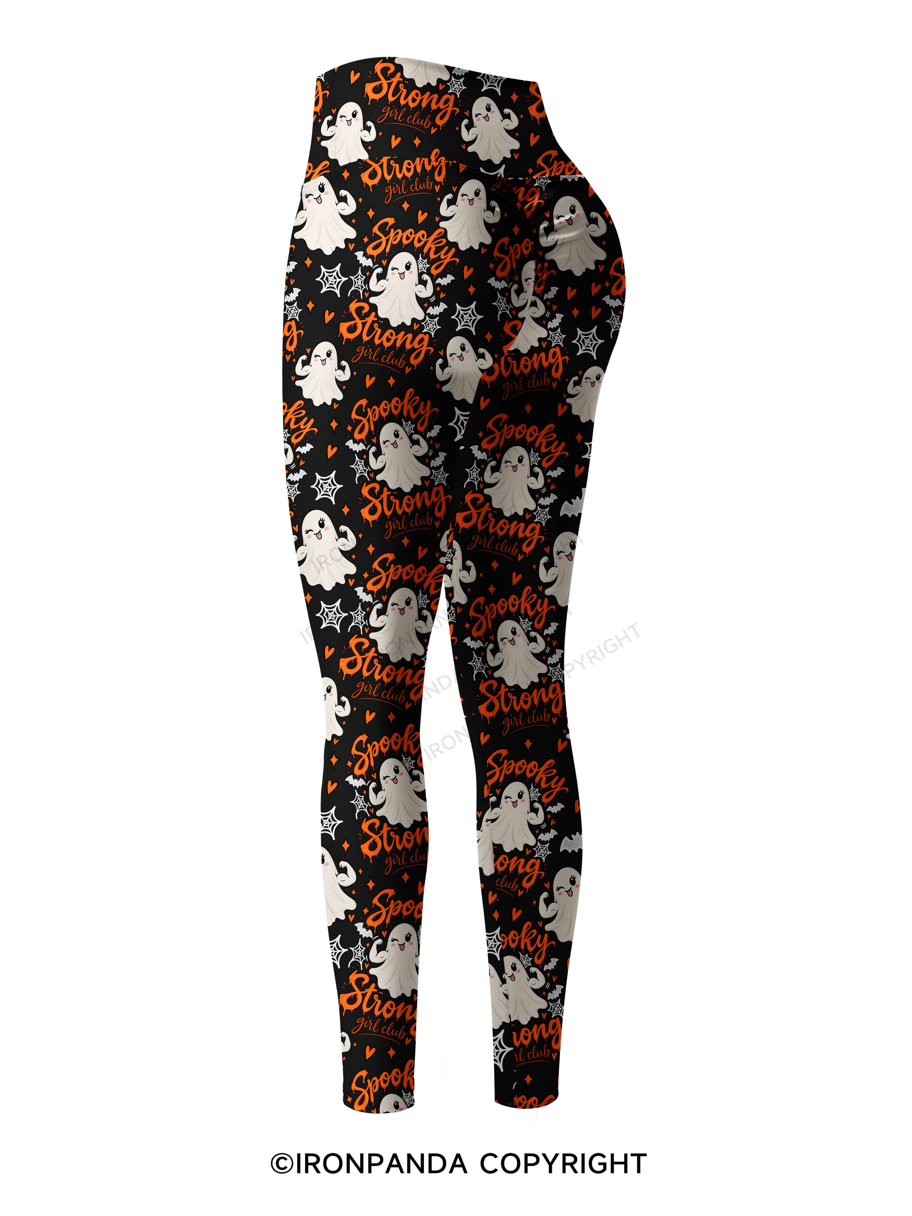 SPOOKY STRONG GIRL CLUB Printed Yoga Pants