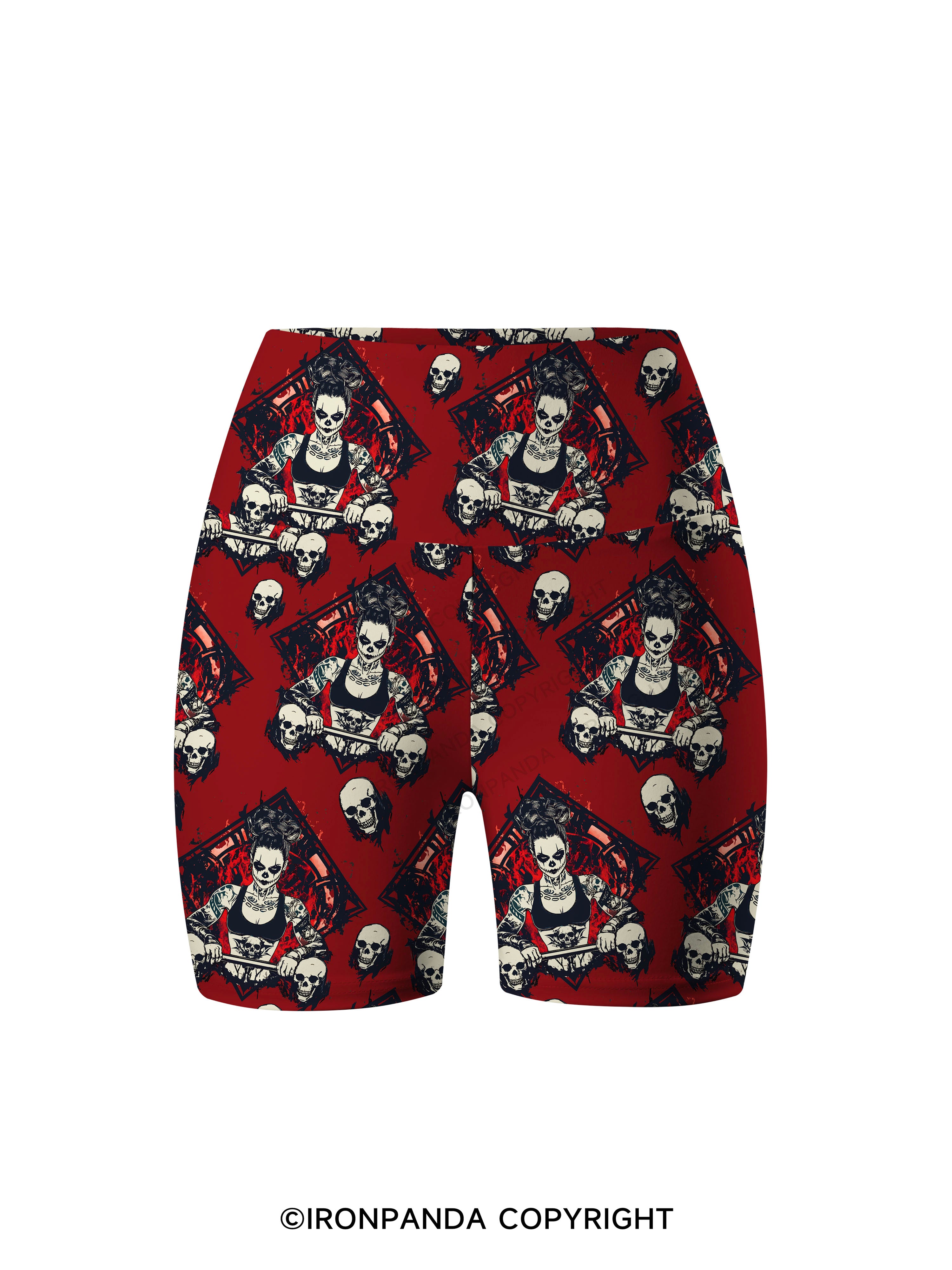 HEAVY LIFTS, DARK VIBES Printed Yoga Cycling Shorts