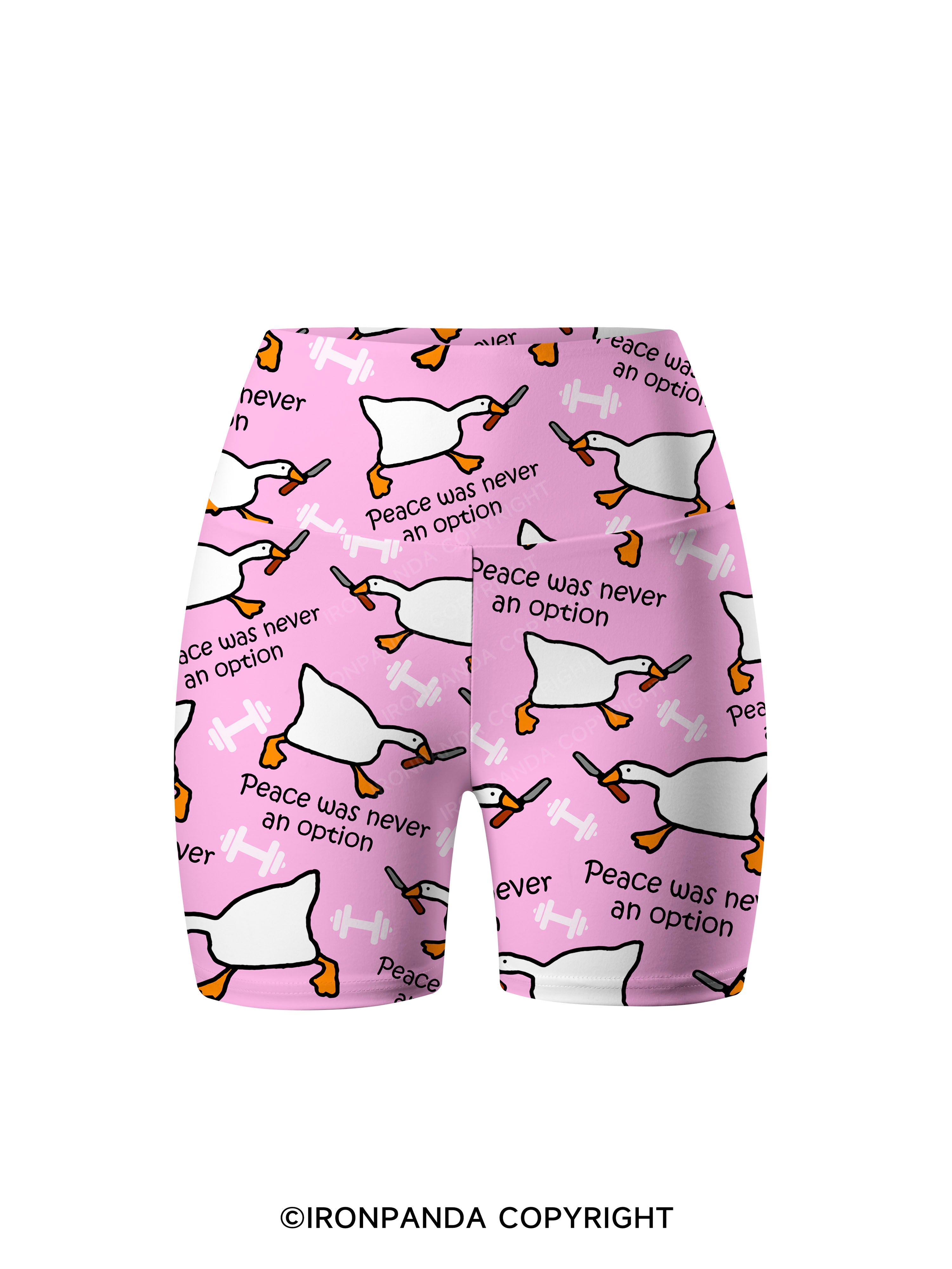 peace was never an option Printed Yoga Cycling Shorts
