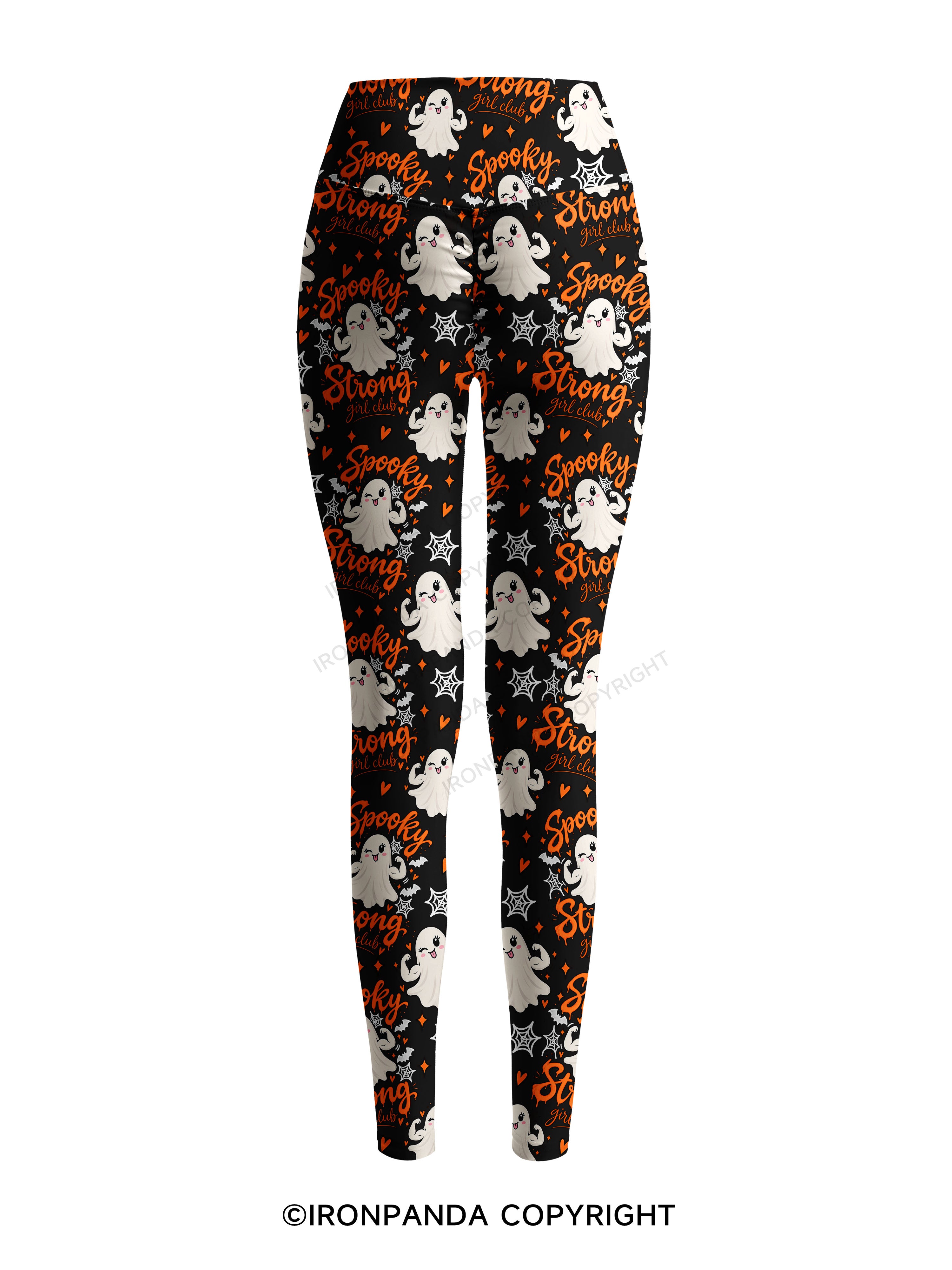 SPOOKY STRONG GIRL CLUB Printed Yoga Pants