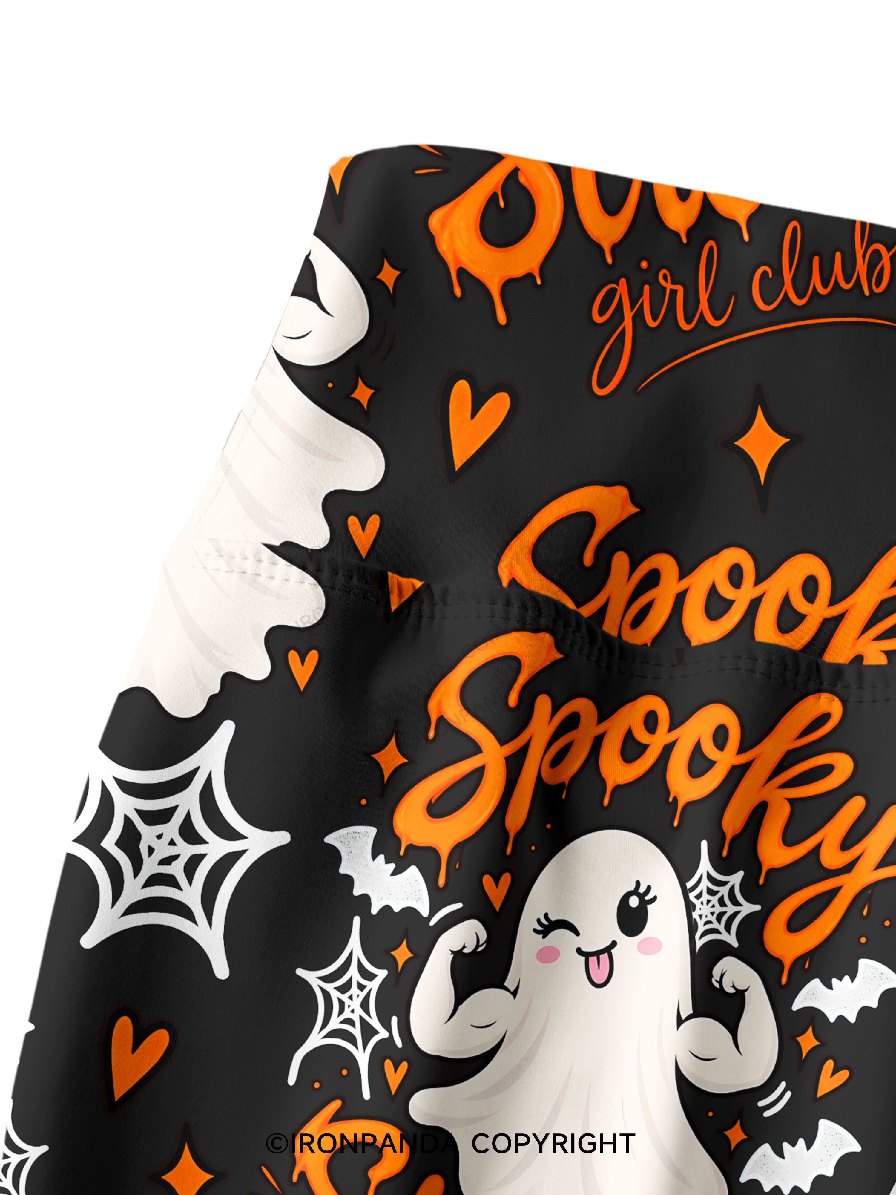 SPOOKY STRONG GIRL CLUB Printed Yoga Pants