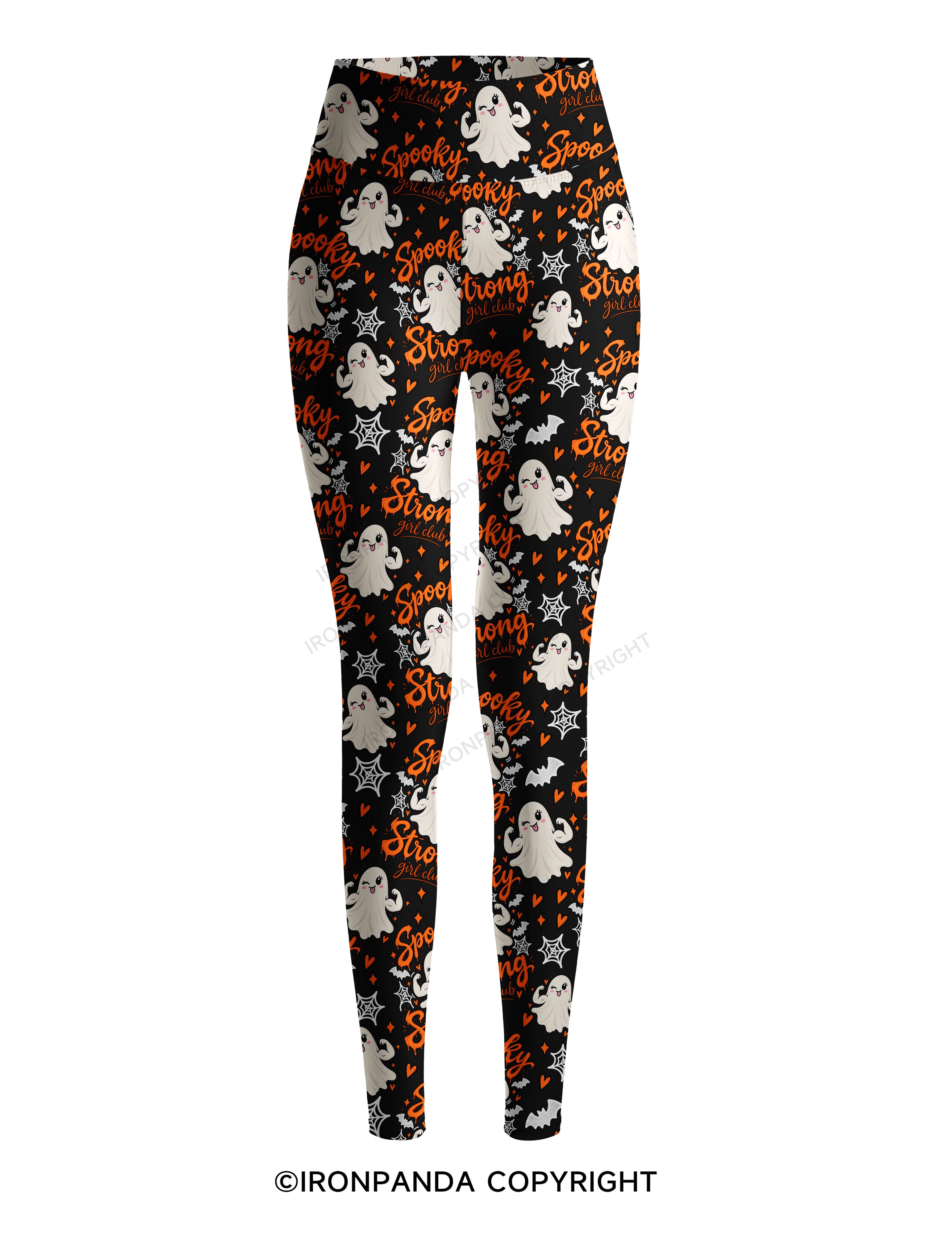 SPOOKY STRONG GIRL CLUB Printed Yoga Pants