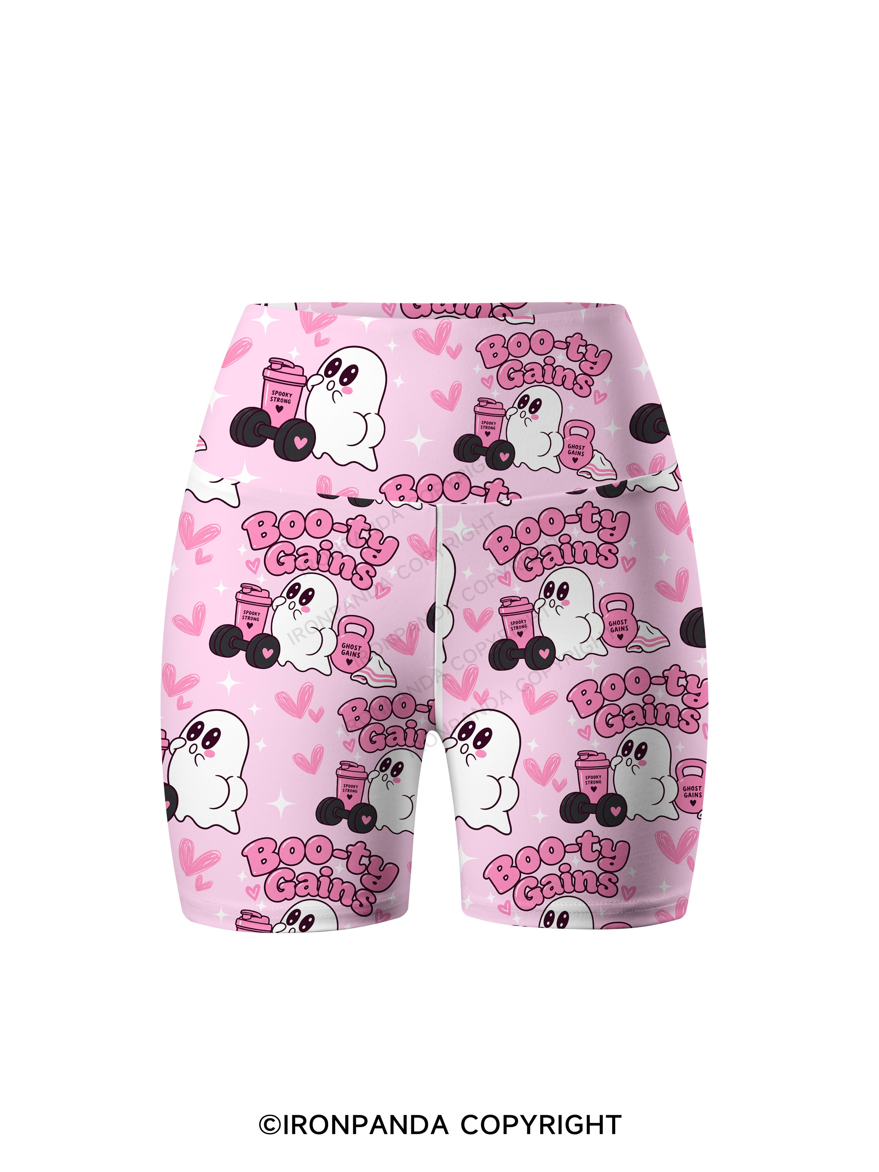 Boo-ty Gains Ghost Printed Yoga Cycling Shorts
