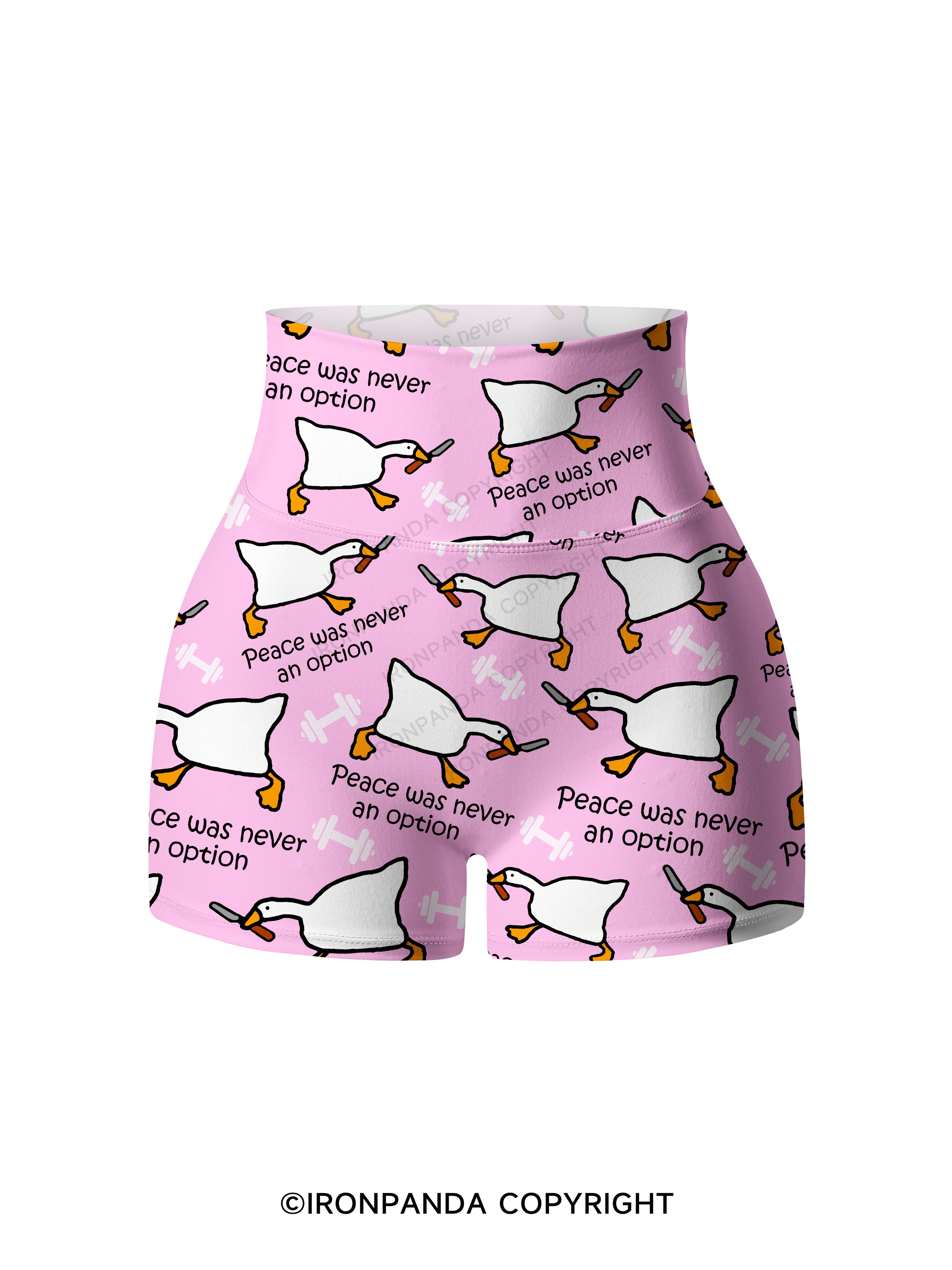 peace was never an option Print Printed Yoga Shorts