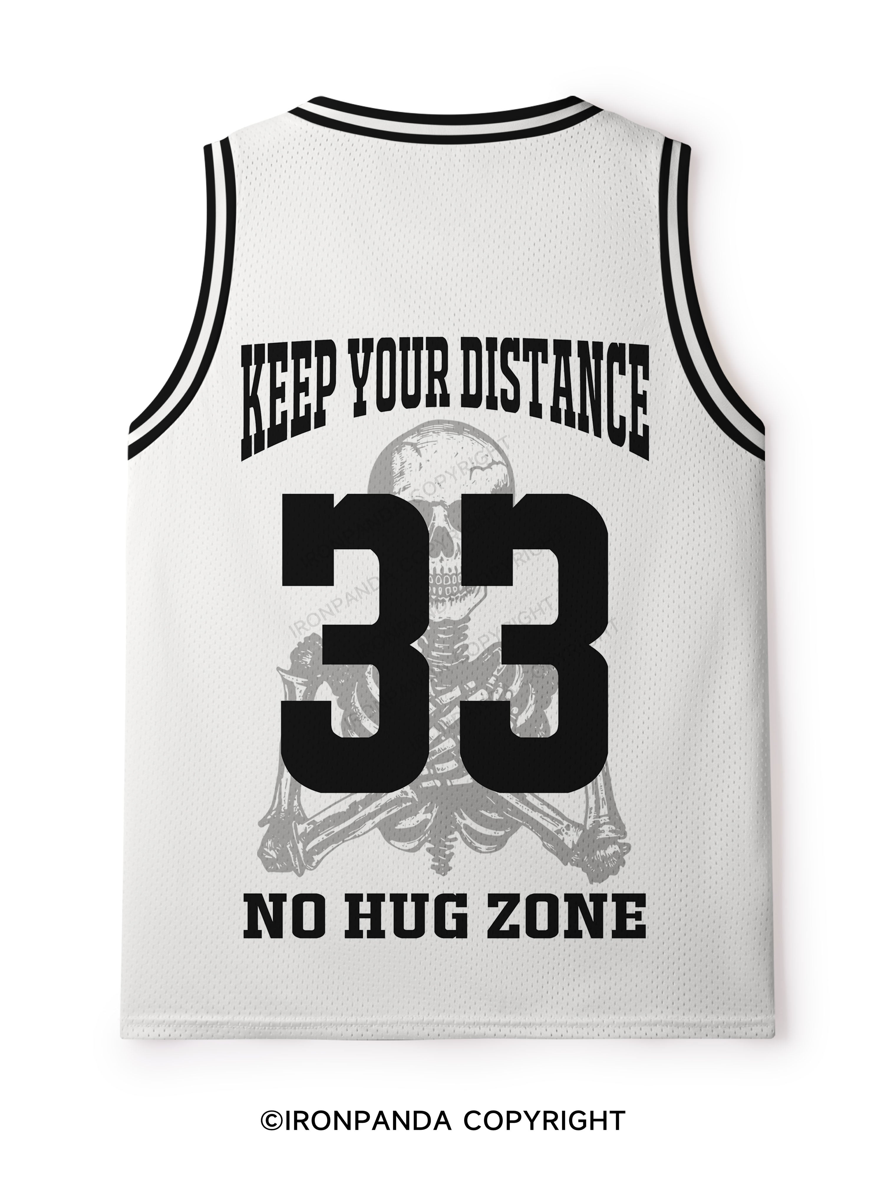Free Hugs Just Kidding Don't Touch Me Skeleton Mesh Tank Top