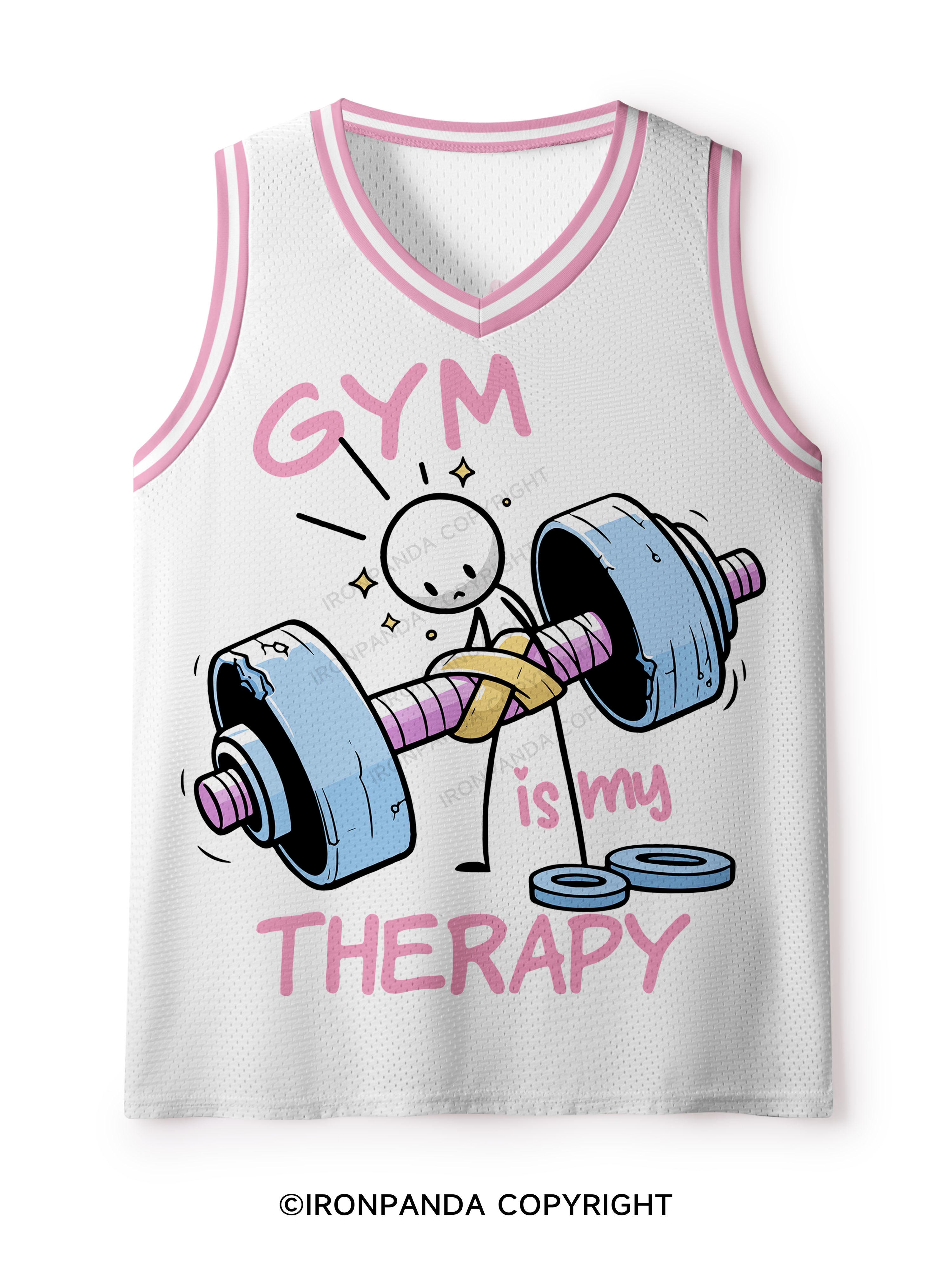 GYM IS MY THERAPY CUTE Mesh Tank Top