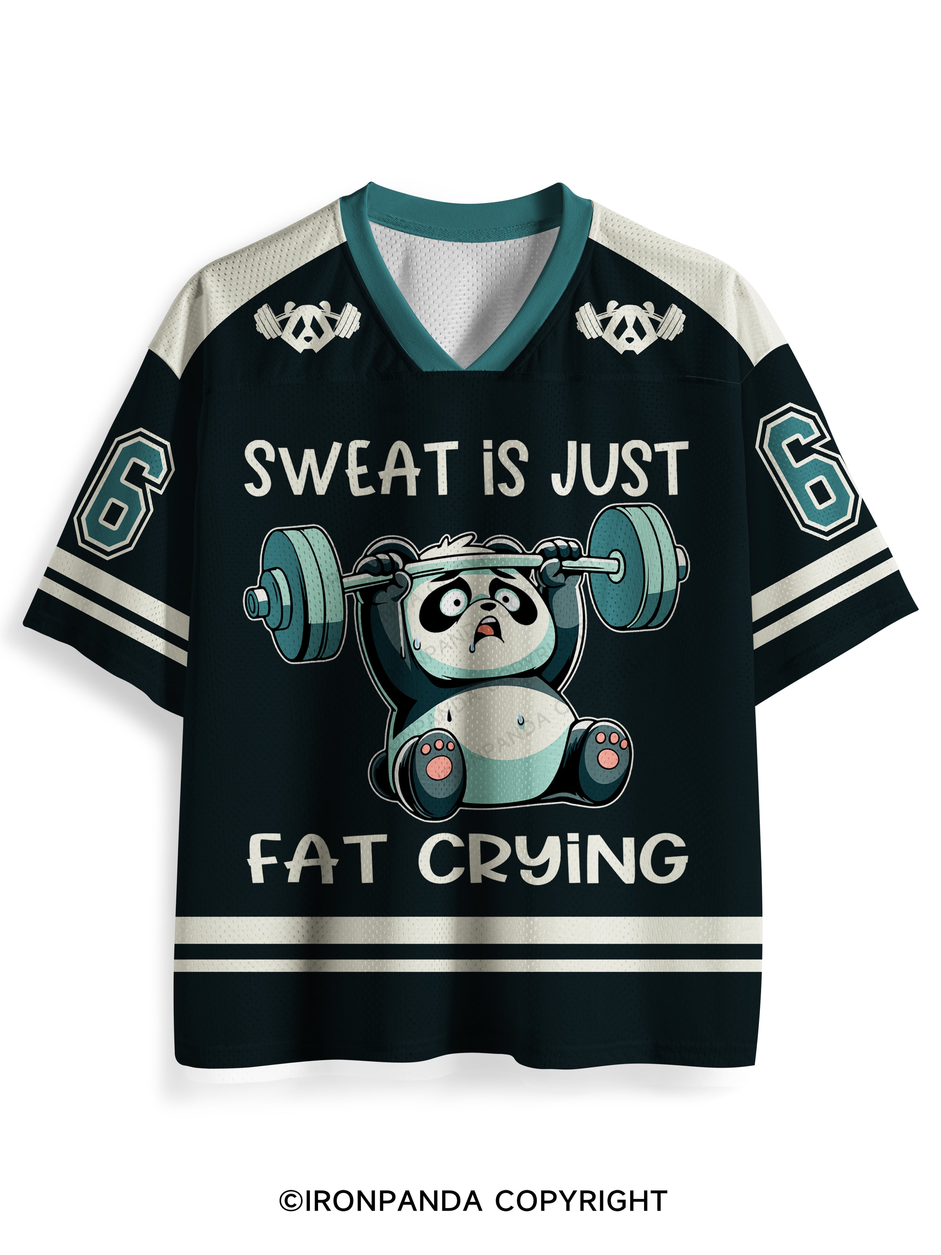 sweat is just fat Weightlifting Panda Mesh Jersey