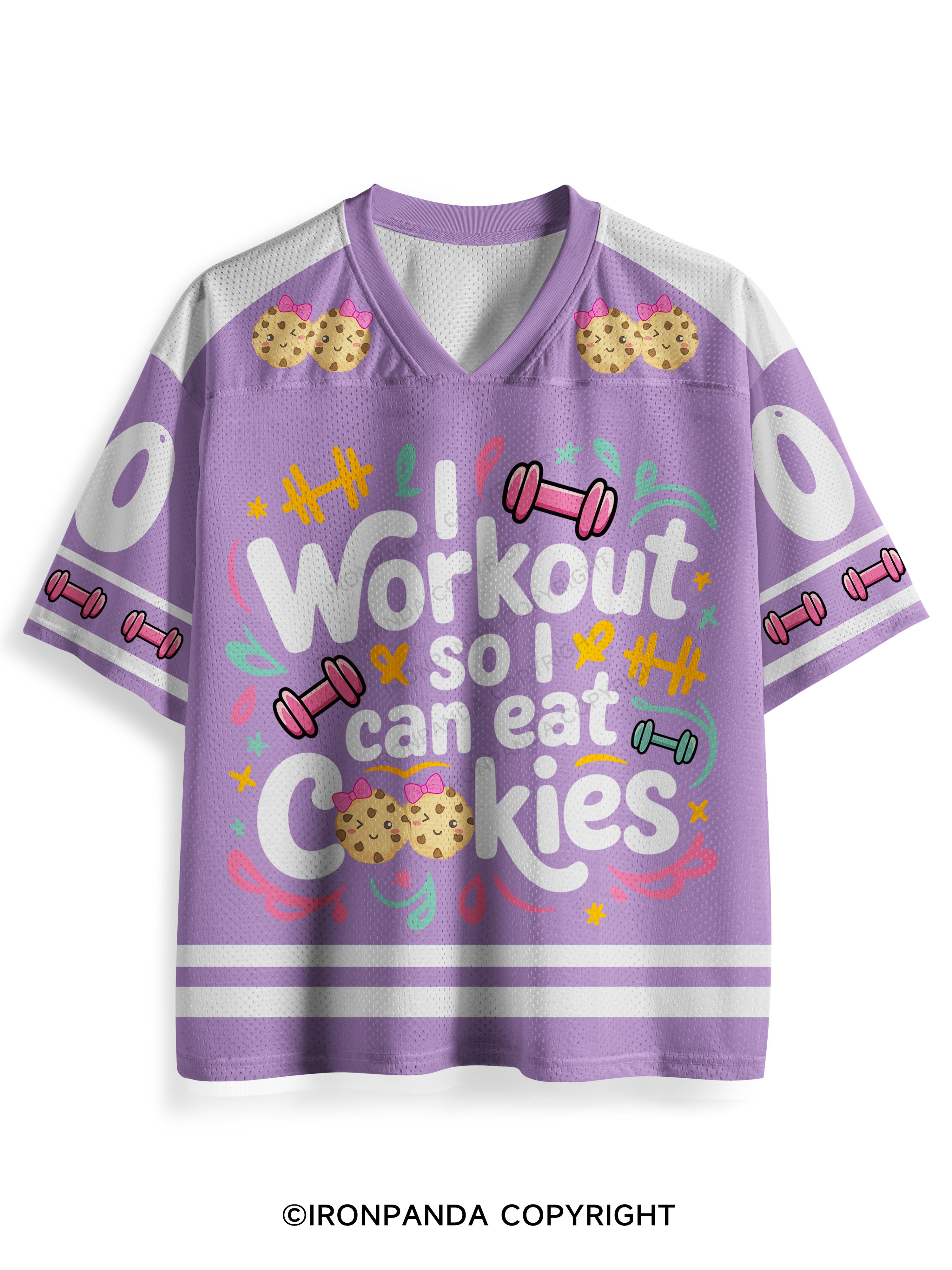 I Workout So I Can Eat Cookies Mesh Jersey